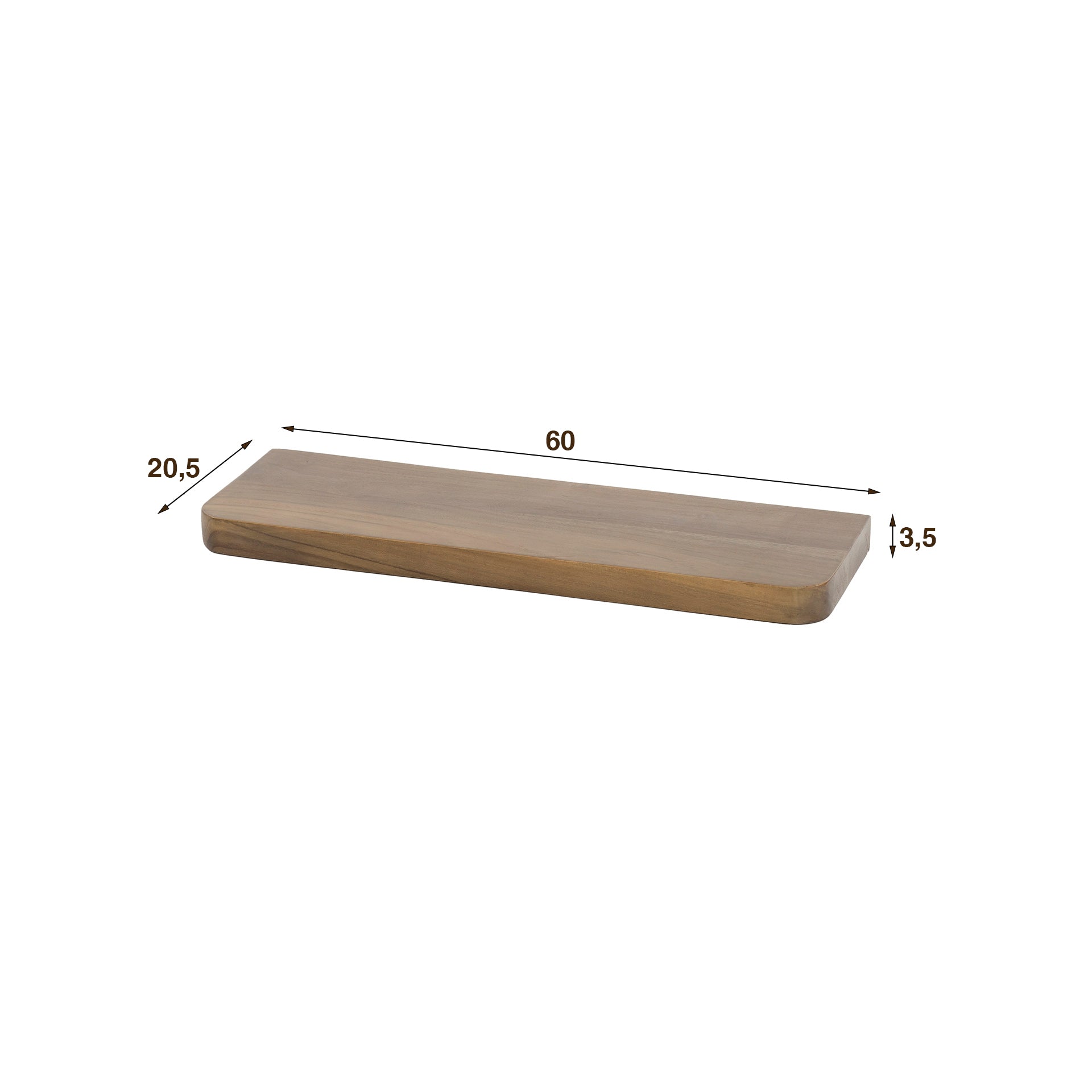 Wandplank Carve 60cm / Massief acacia bruin – afbeelding 6