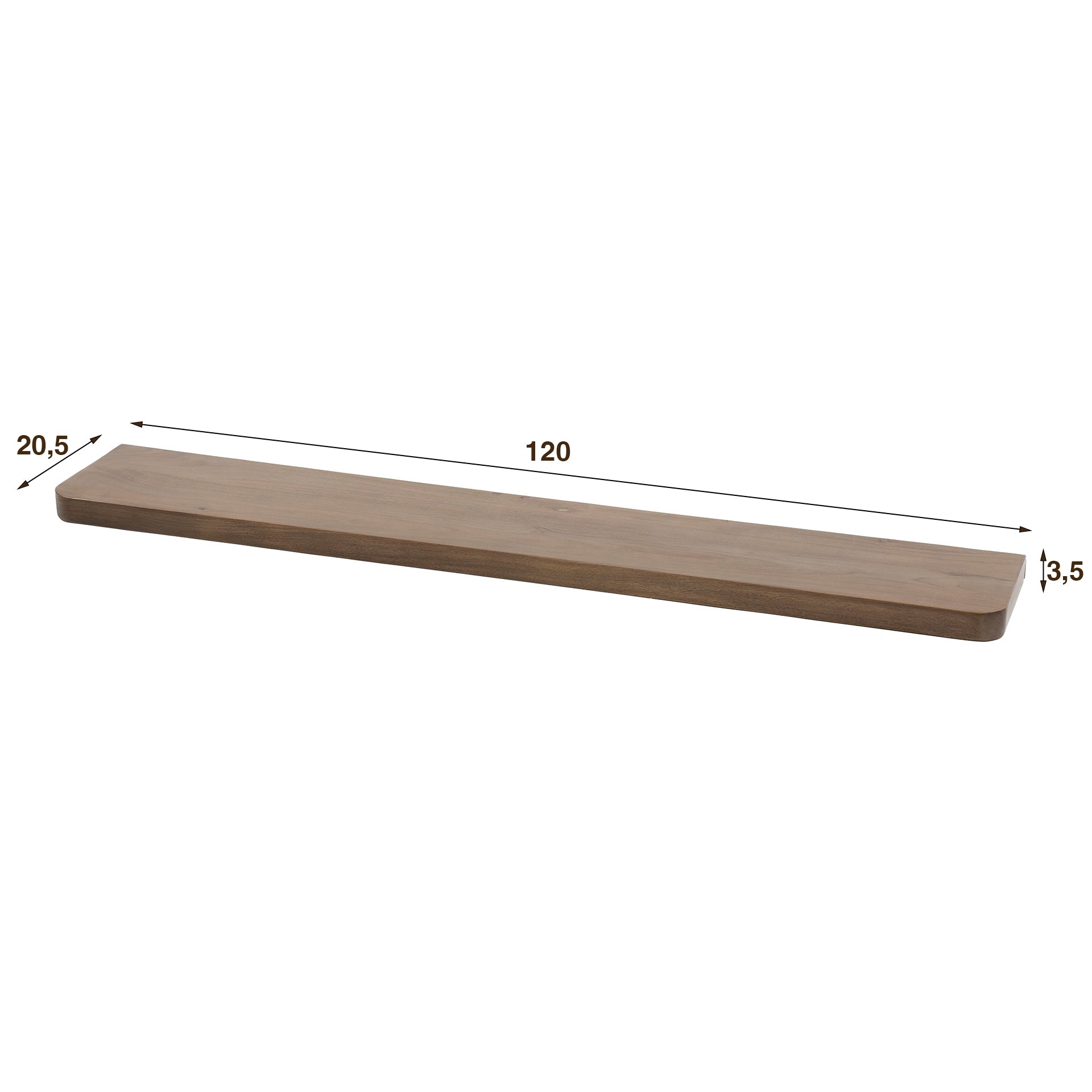Wandplank Carve 120cm / Massief acacia bruin – afbeelding 6