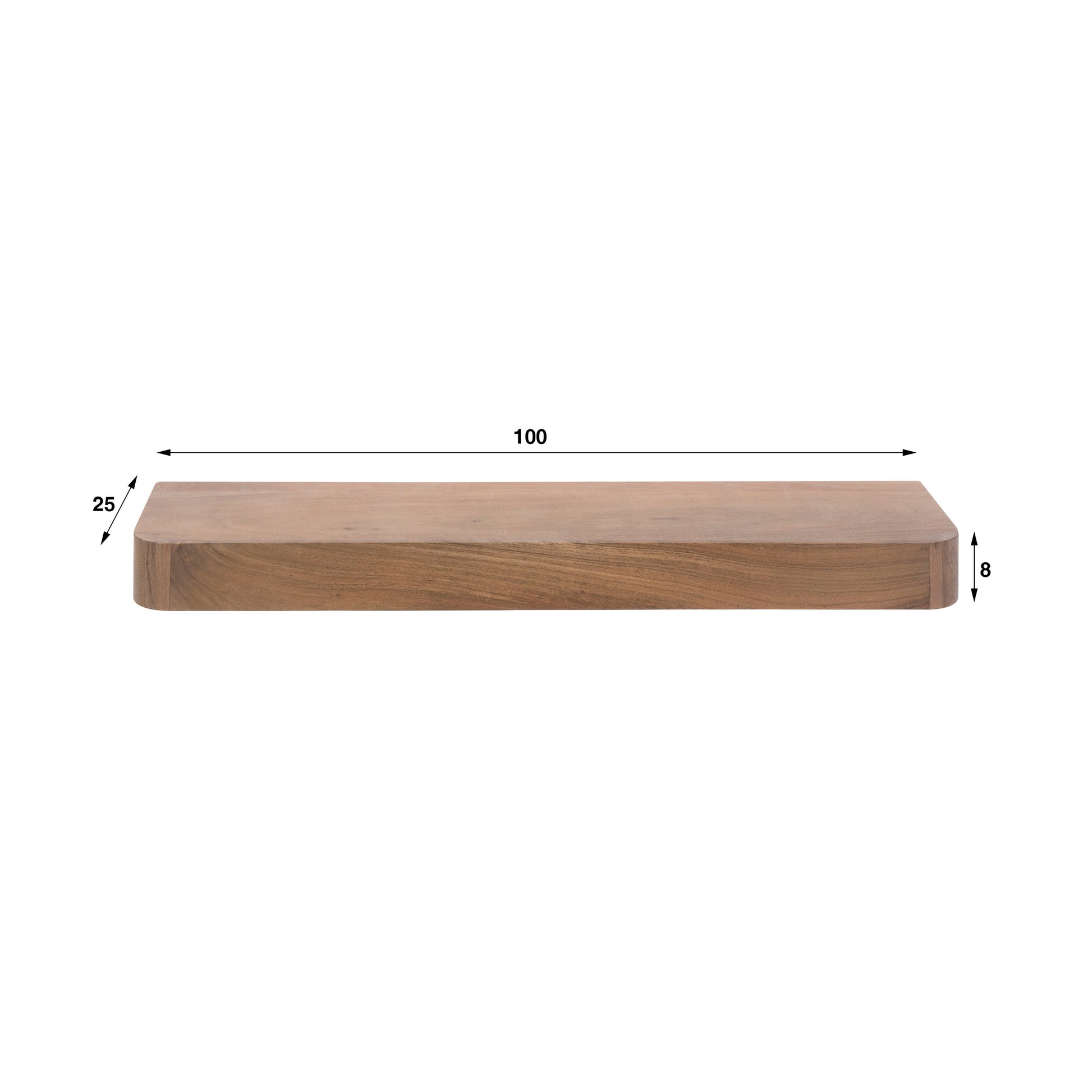 Wandplank Carve 100cm / Massief acacia bruin – afbeelding 4
