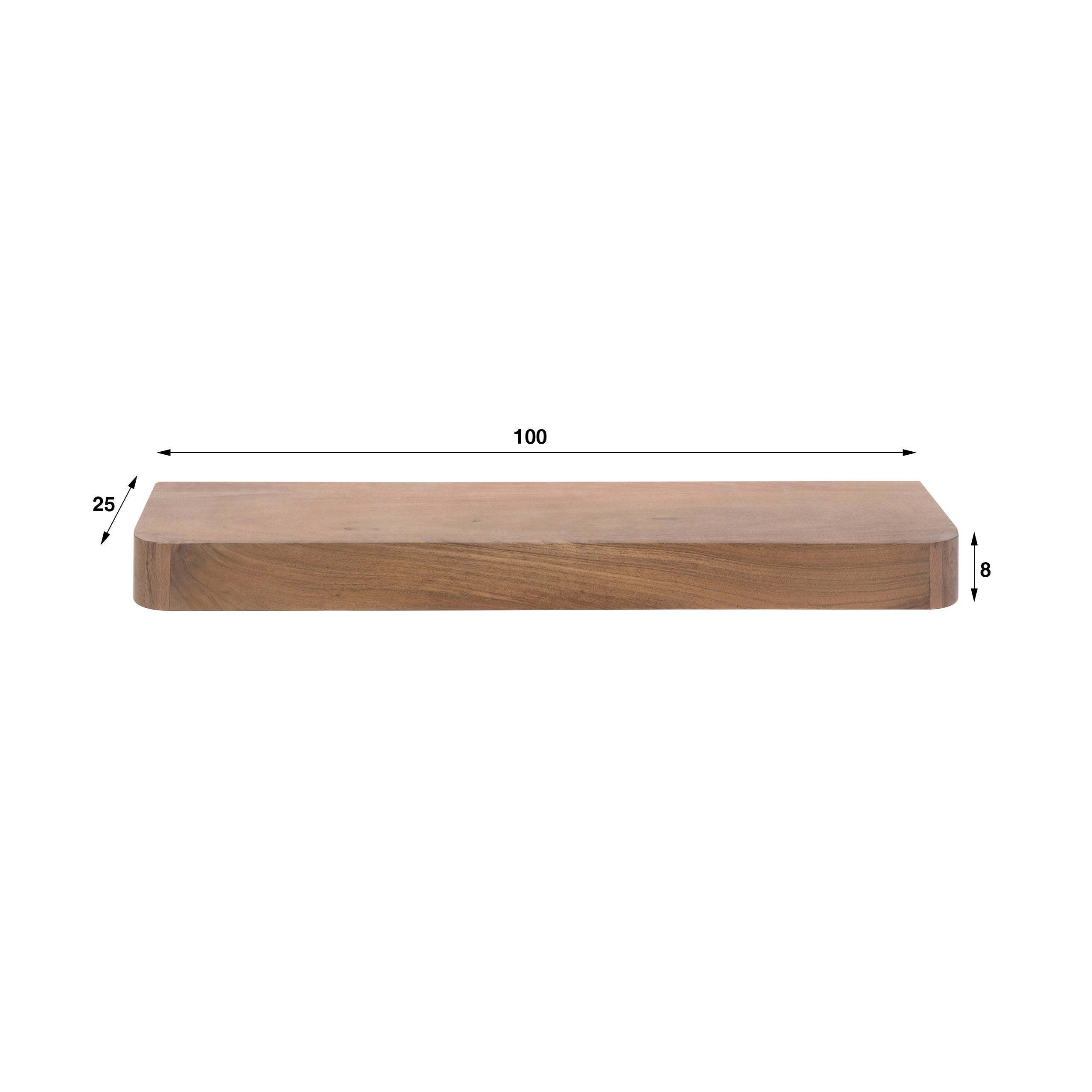 Wandplank Carve 100cm / Massief acacia bruin – afbeelding 4
