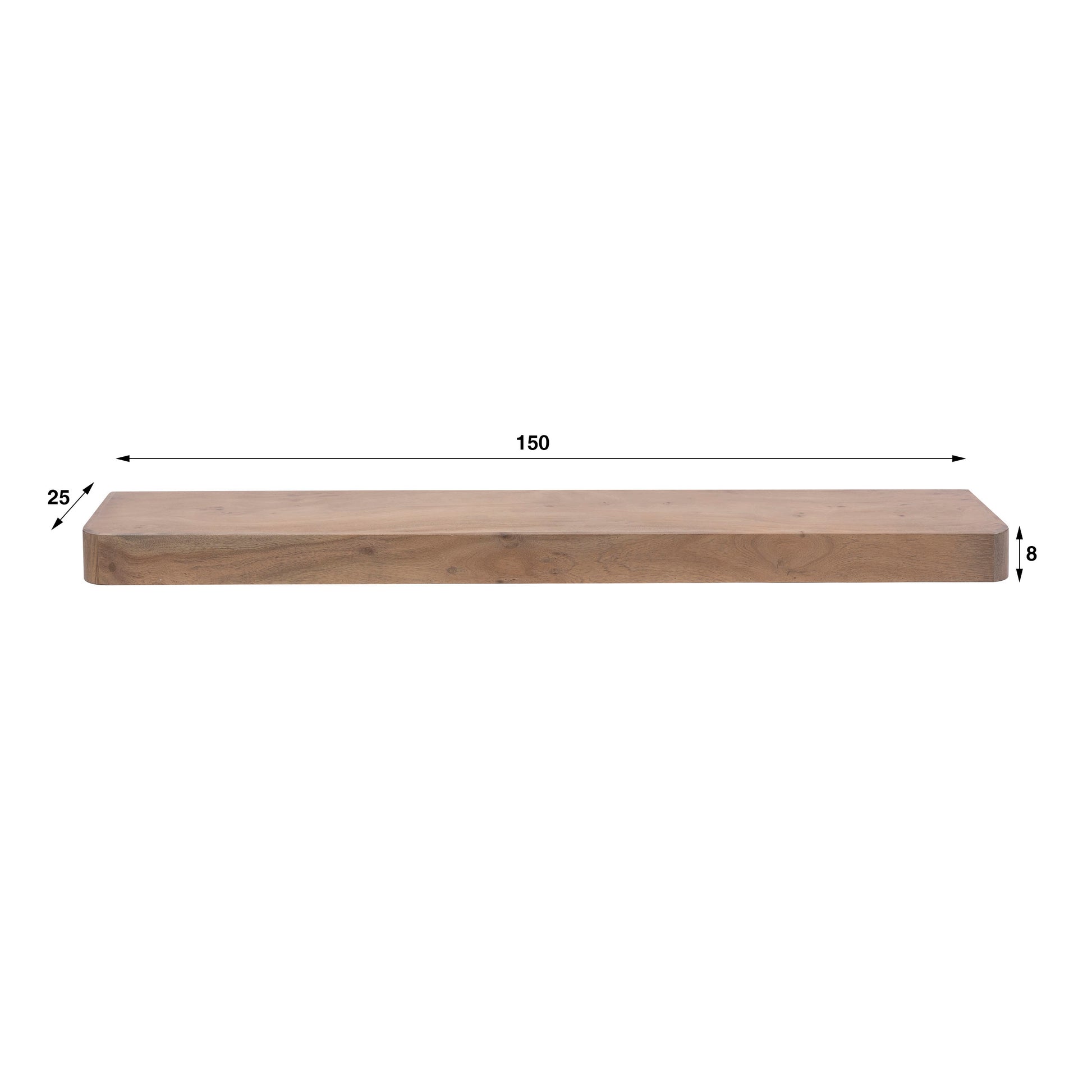 Wandplank Carve 150cm / Massief acacia bruin – afbeelding 4