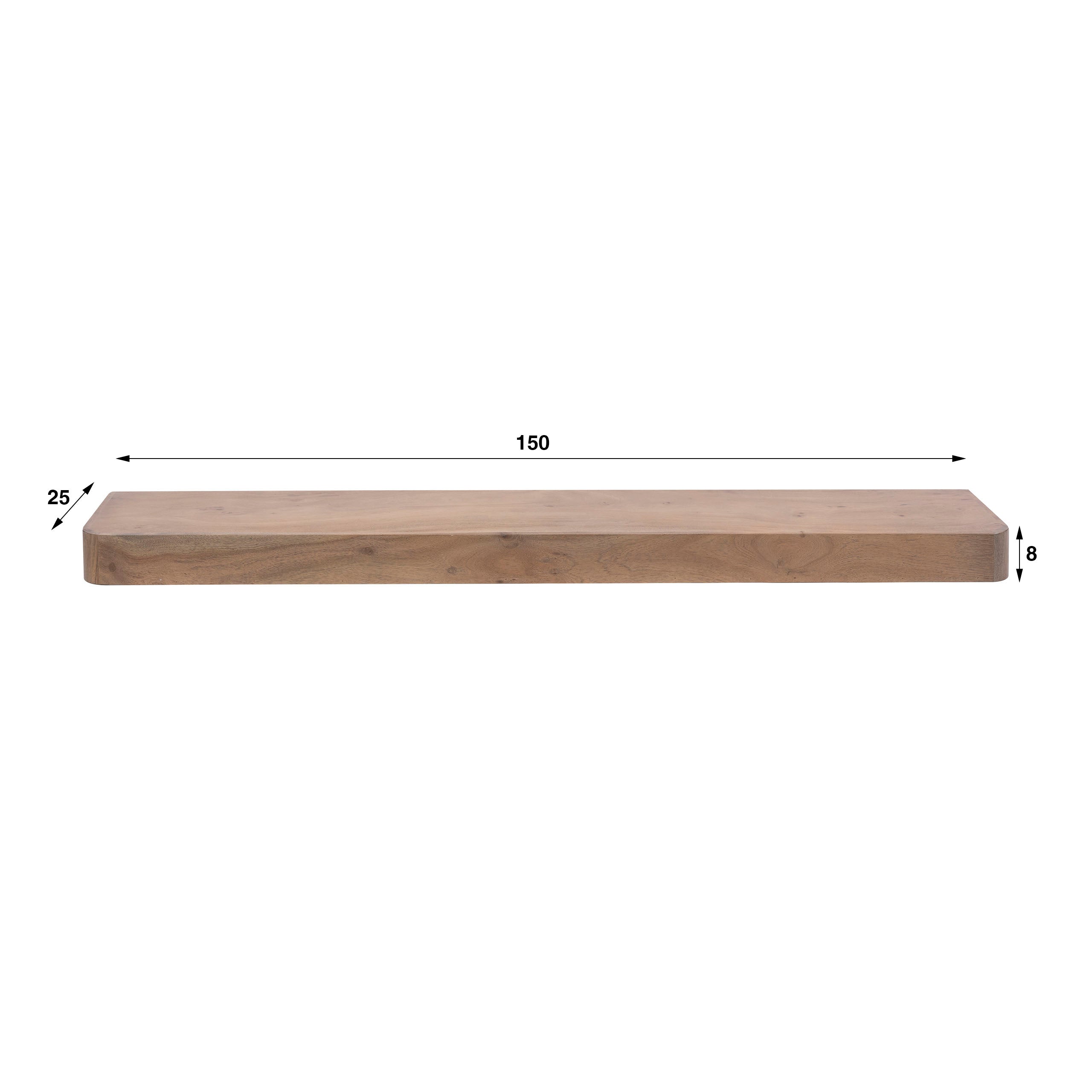 Wandplank Carve 150cm / Massief acacia bruin – afbeelding 4
