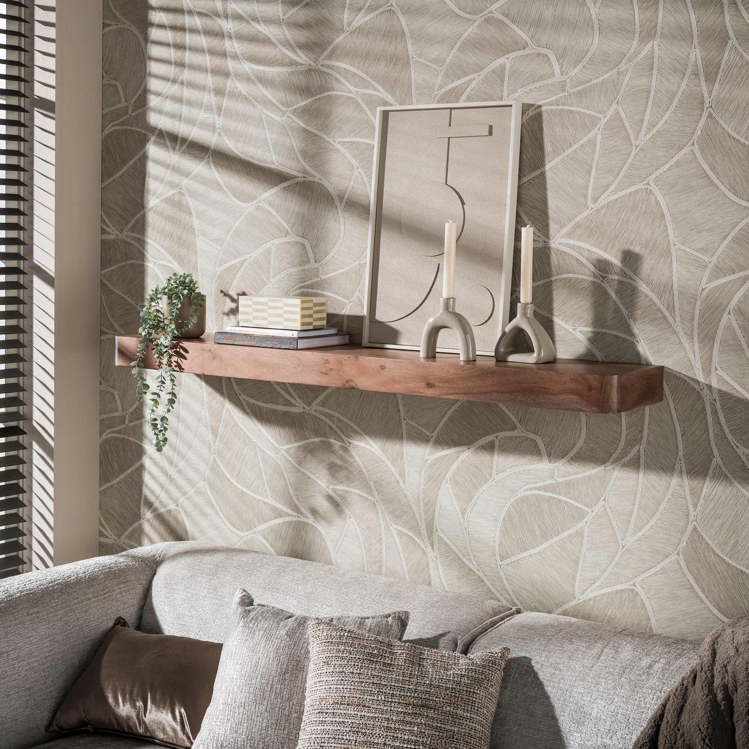 Wandplank Carve 150cm / Massief acacia bruin – afbeelding 2