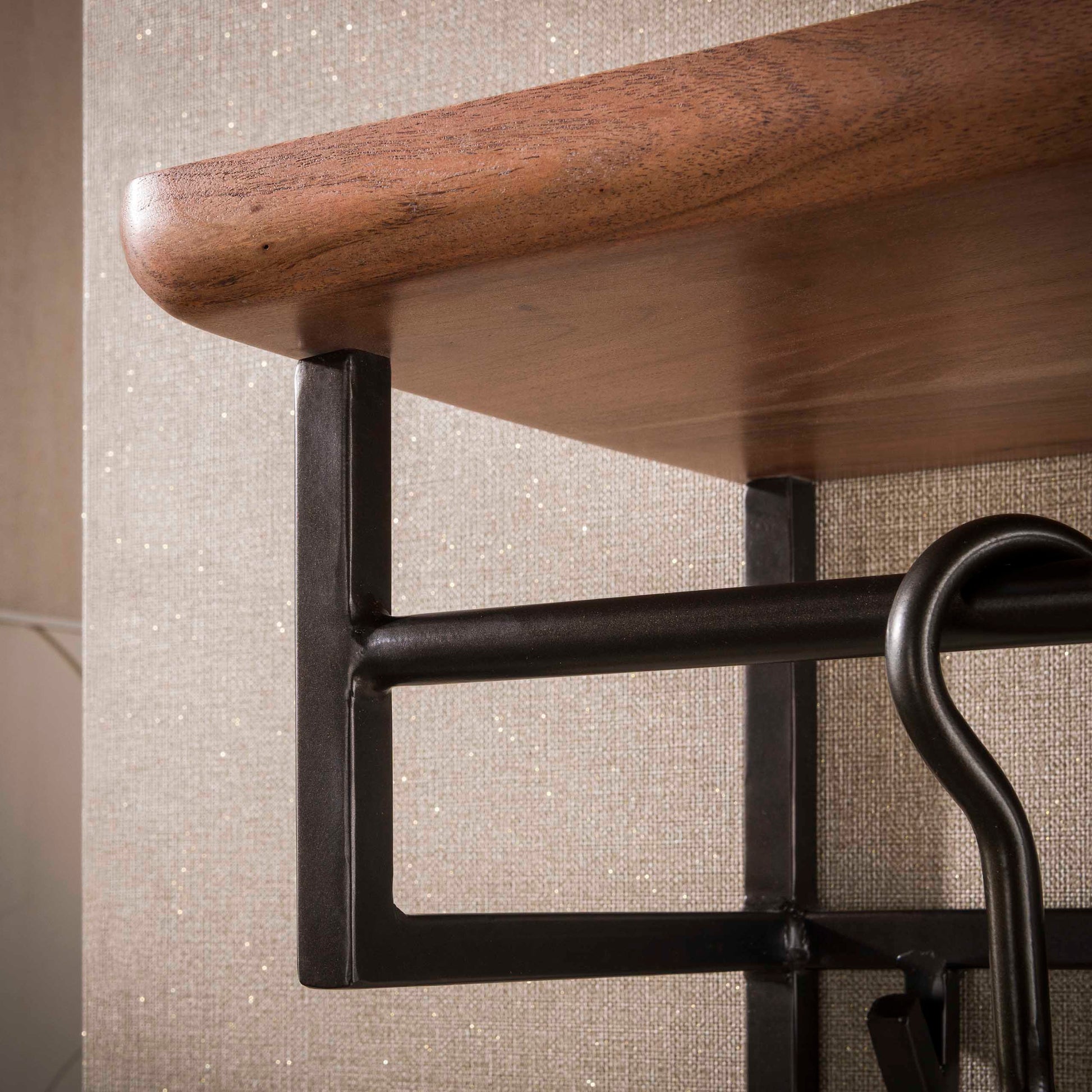 Kapstok Edge Curve hoog 12 haken / Massief acacia bruin – afbeelding 2