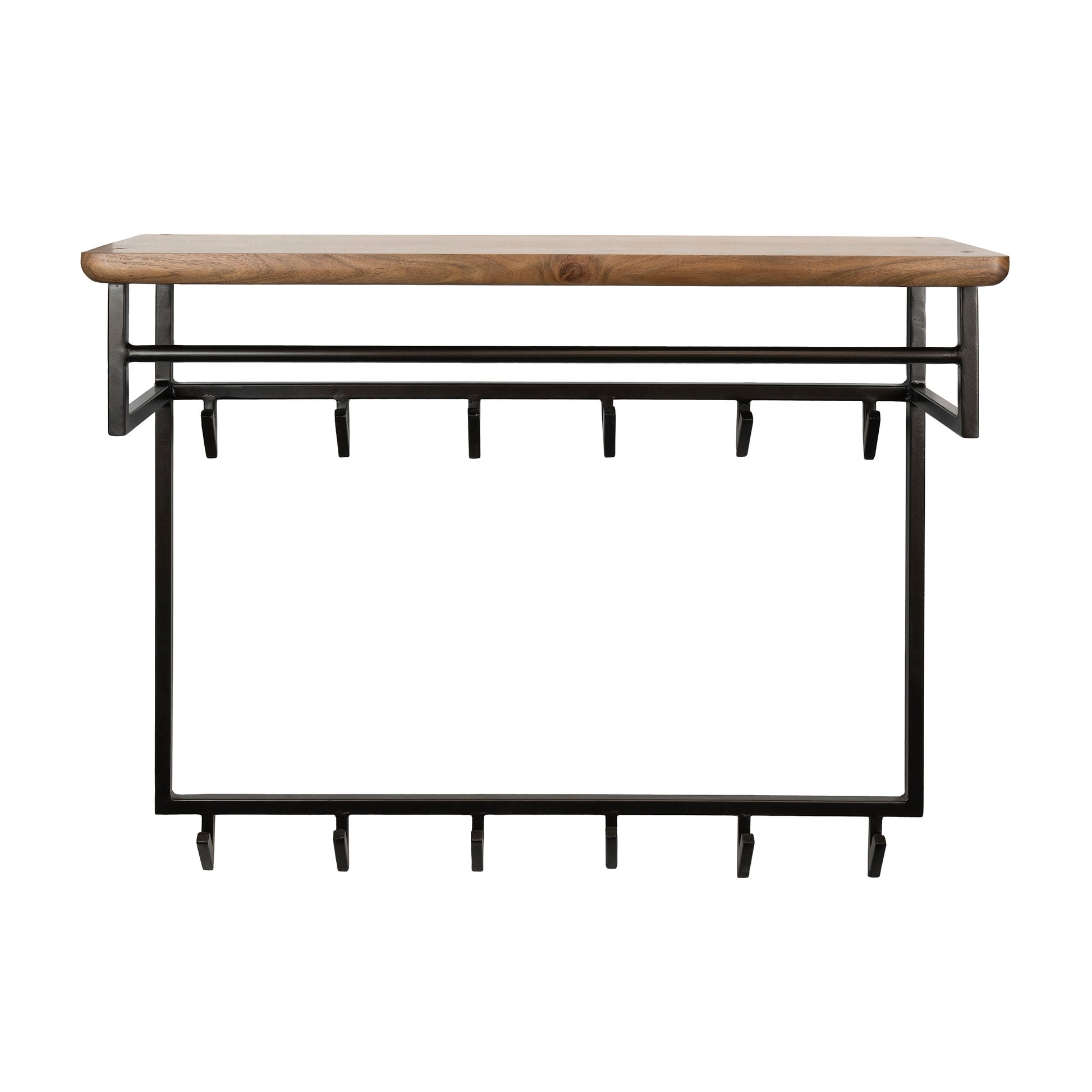 Kapstok Edge Curve hoog 12 haken / Massief acacia bruin – afbeelding 3