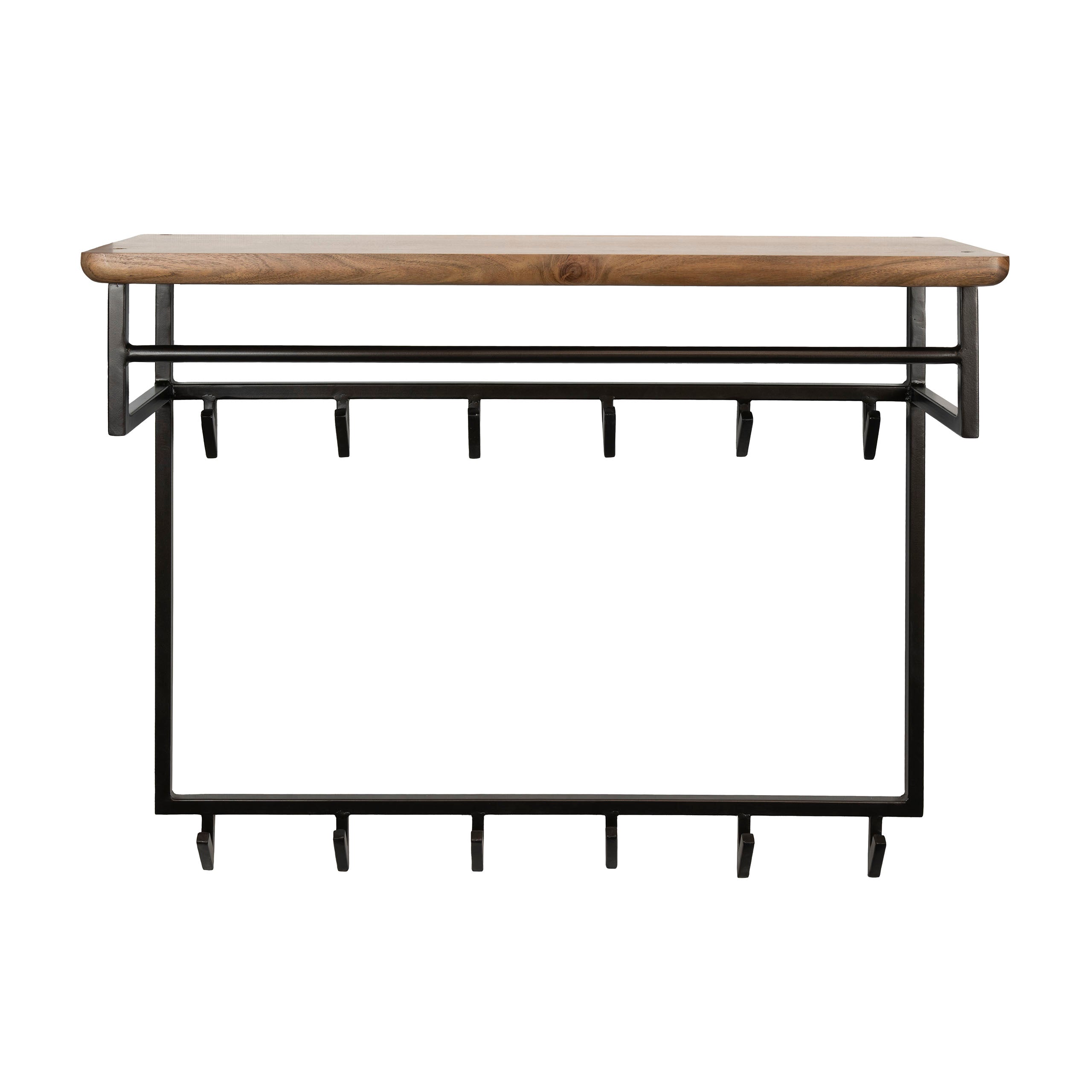 Kapstok Edge Curve hoog 12 haken / Massief acacia bruin – afbeelding 3