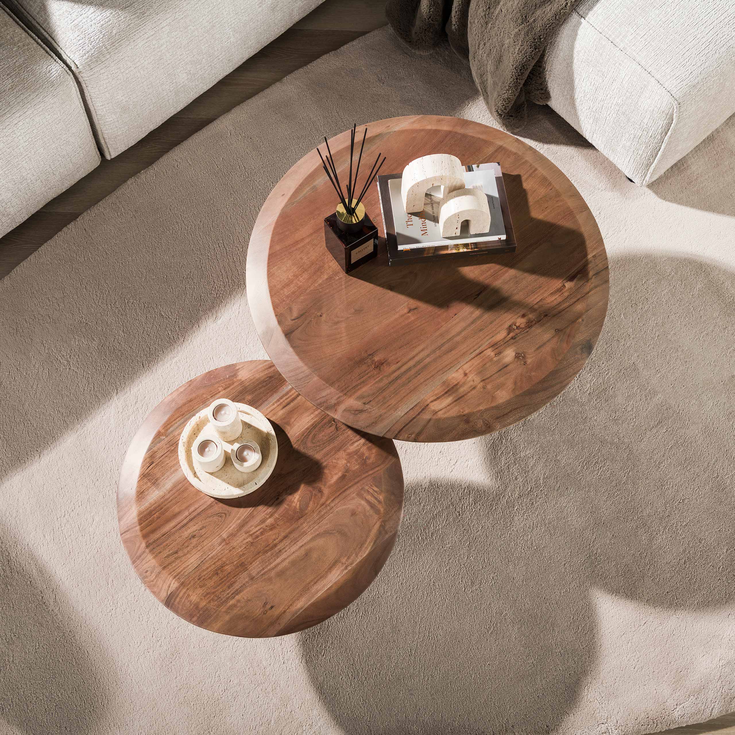 Salontafel Rona set van 2 / Massief acacia bruin – afbeelding 2