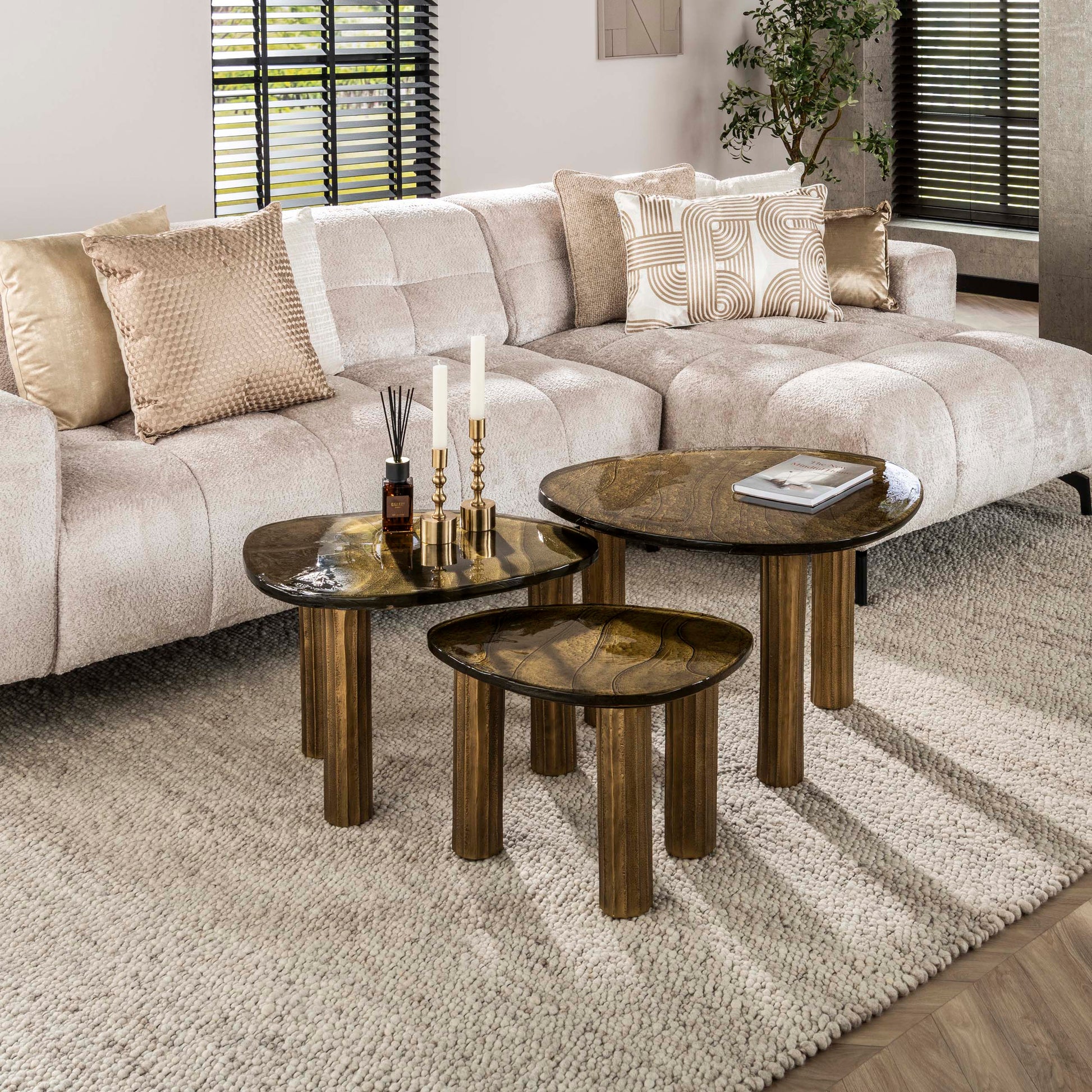 Salontafel Eclipse L / Antiek goud – afbeelding 1