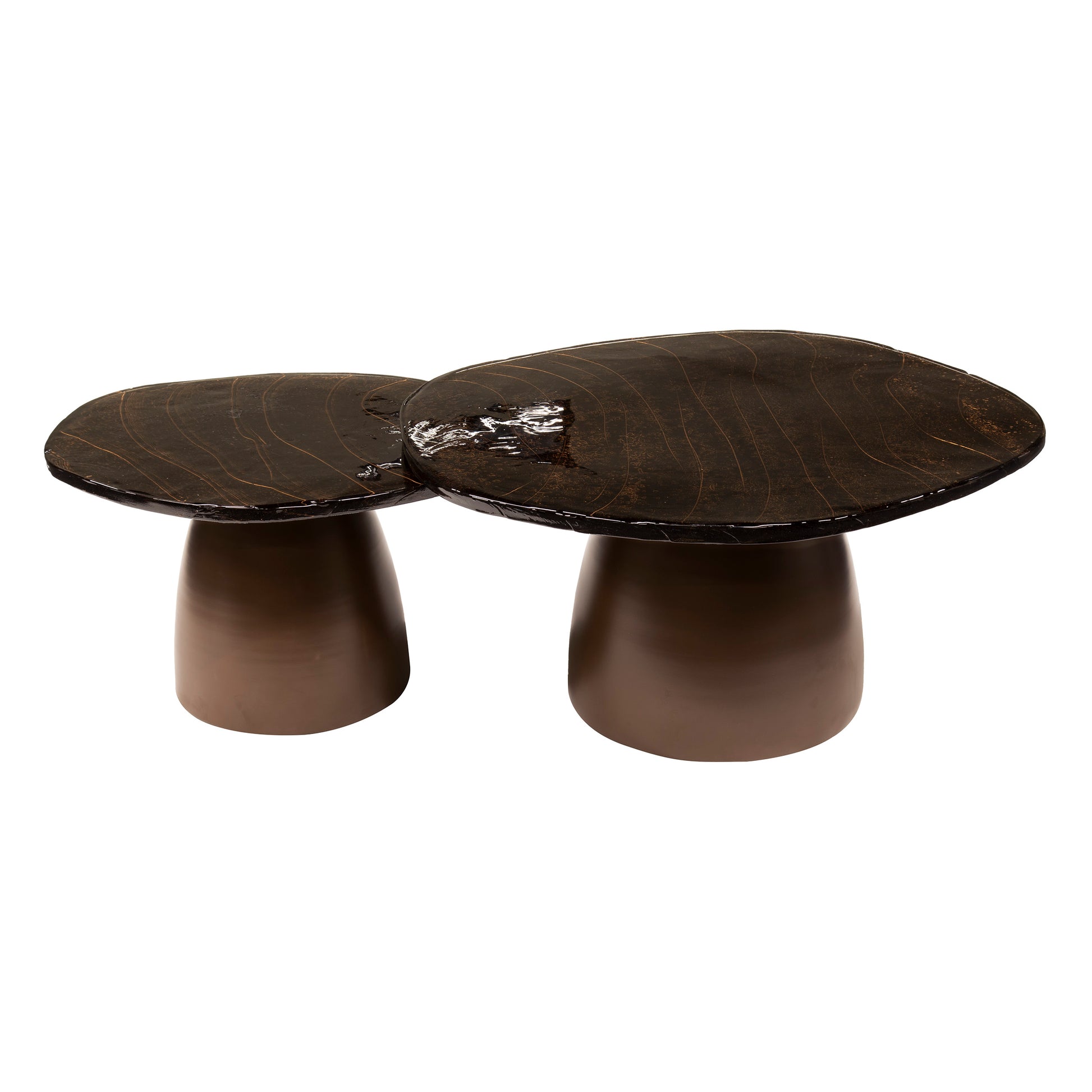 Salontafel Eclipse set van 2 / Antiek koper – afbeelding 4