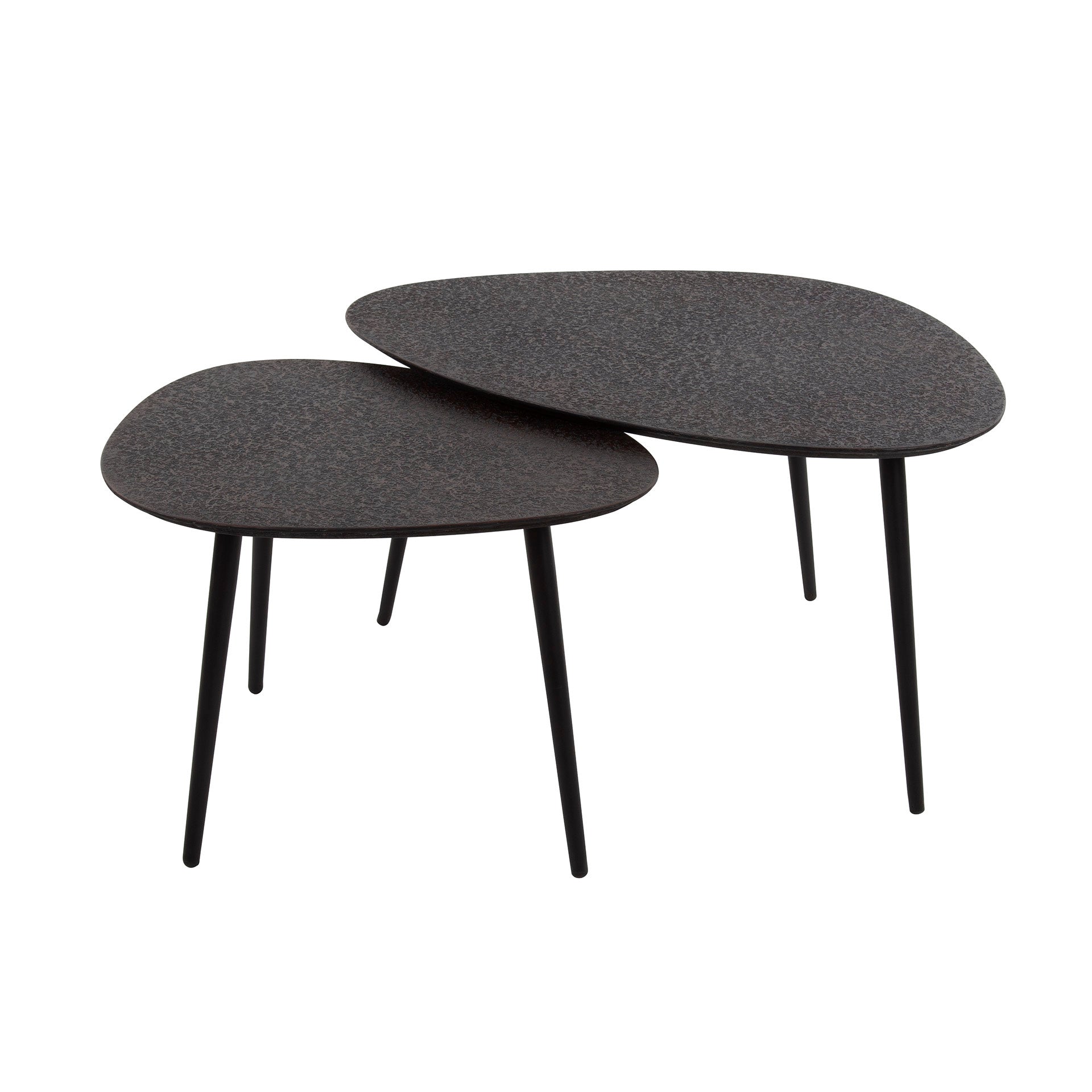 Salontafel Metallic organisch set van 2 / Grijs – afbeelding 4