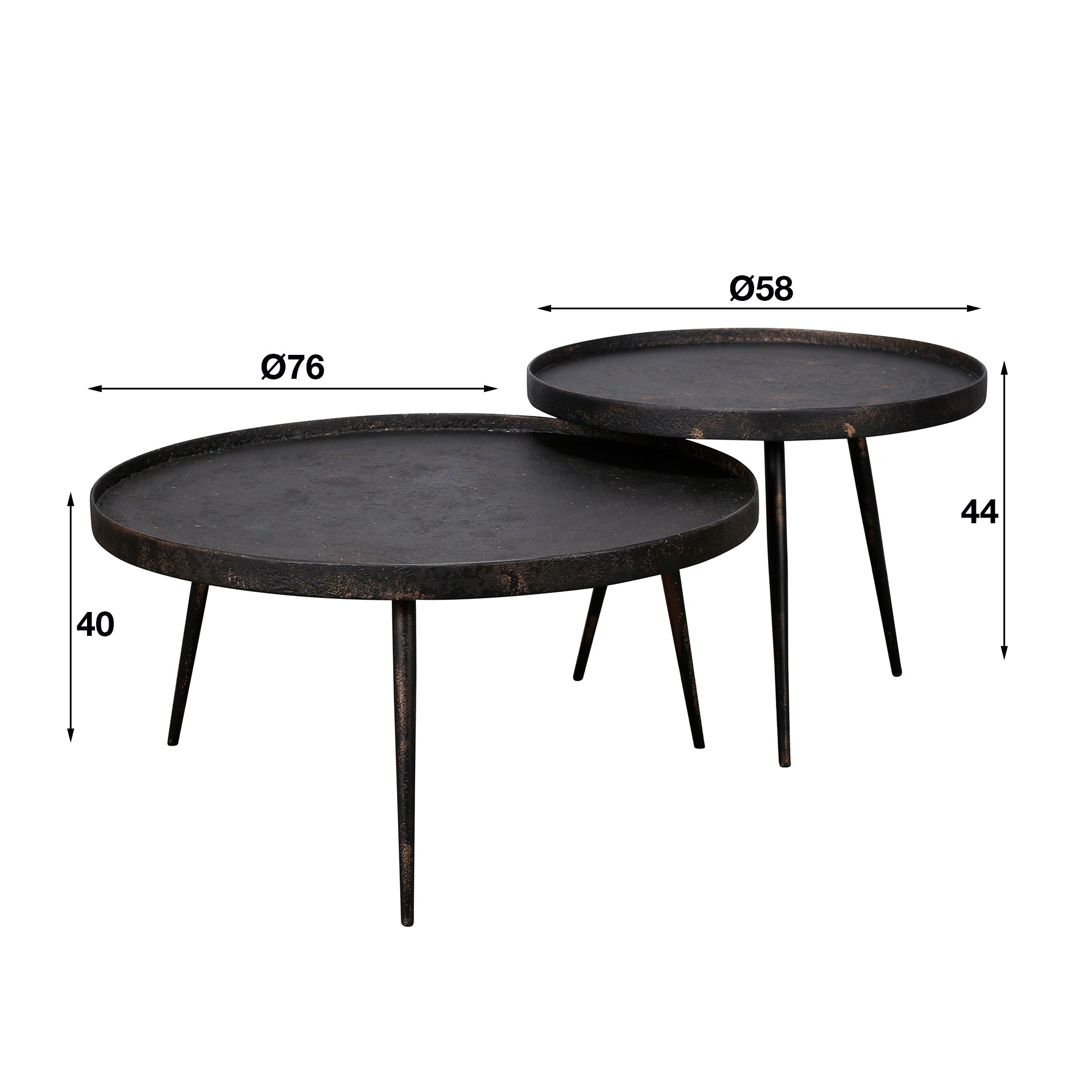 Salontafel Metallic rond set van 2 / Grijs – afbeelding 8