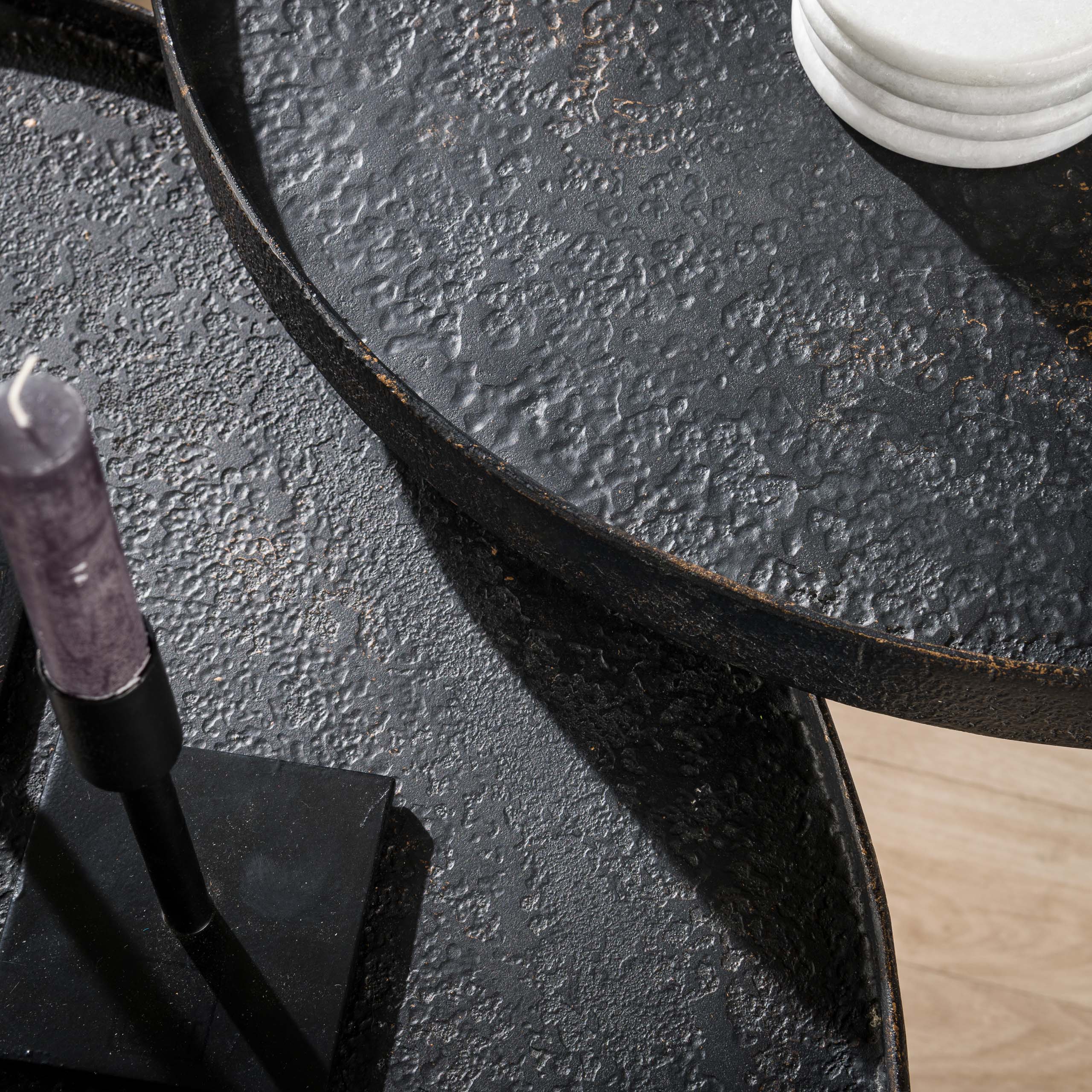 Salontafel Metallic rond set van 2 / Grijs – afbeelding 5