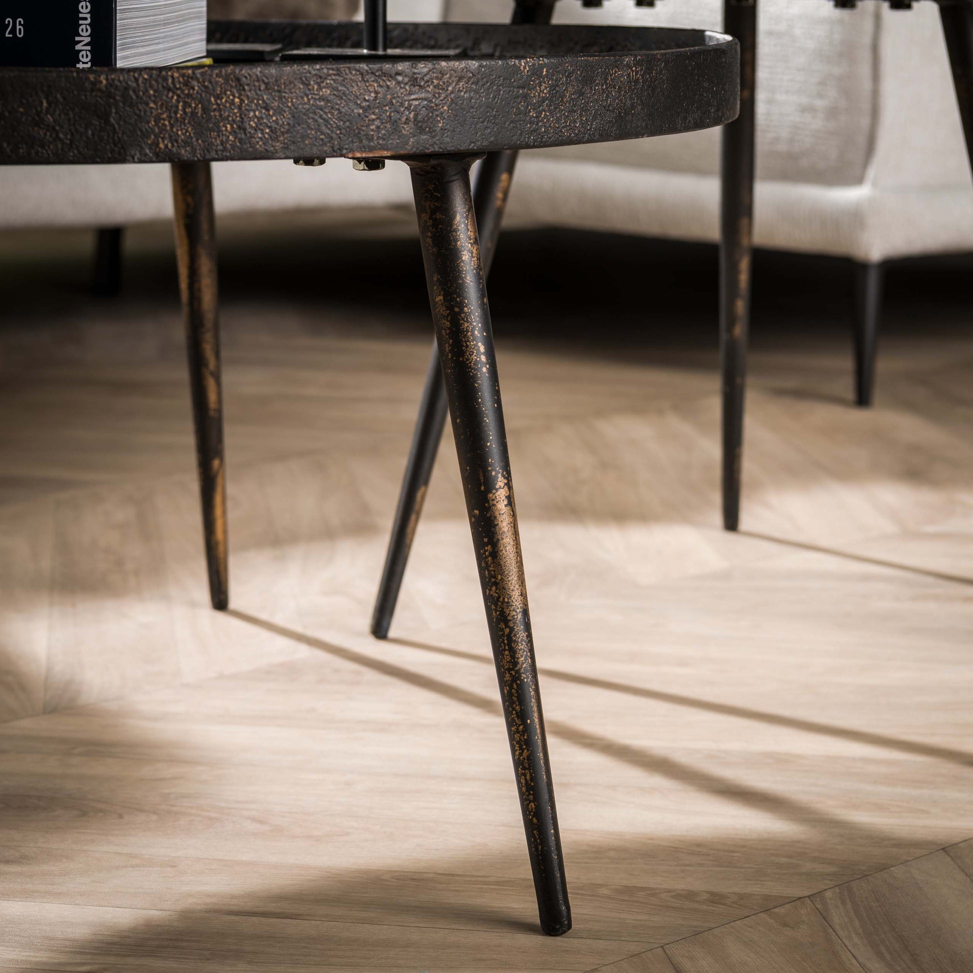 Salontafel Metallic rond set van 2 / Grijs – afbeelding 6