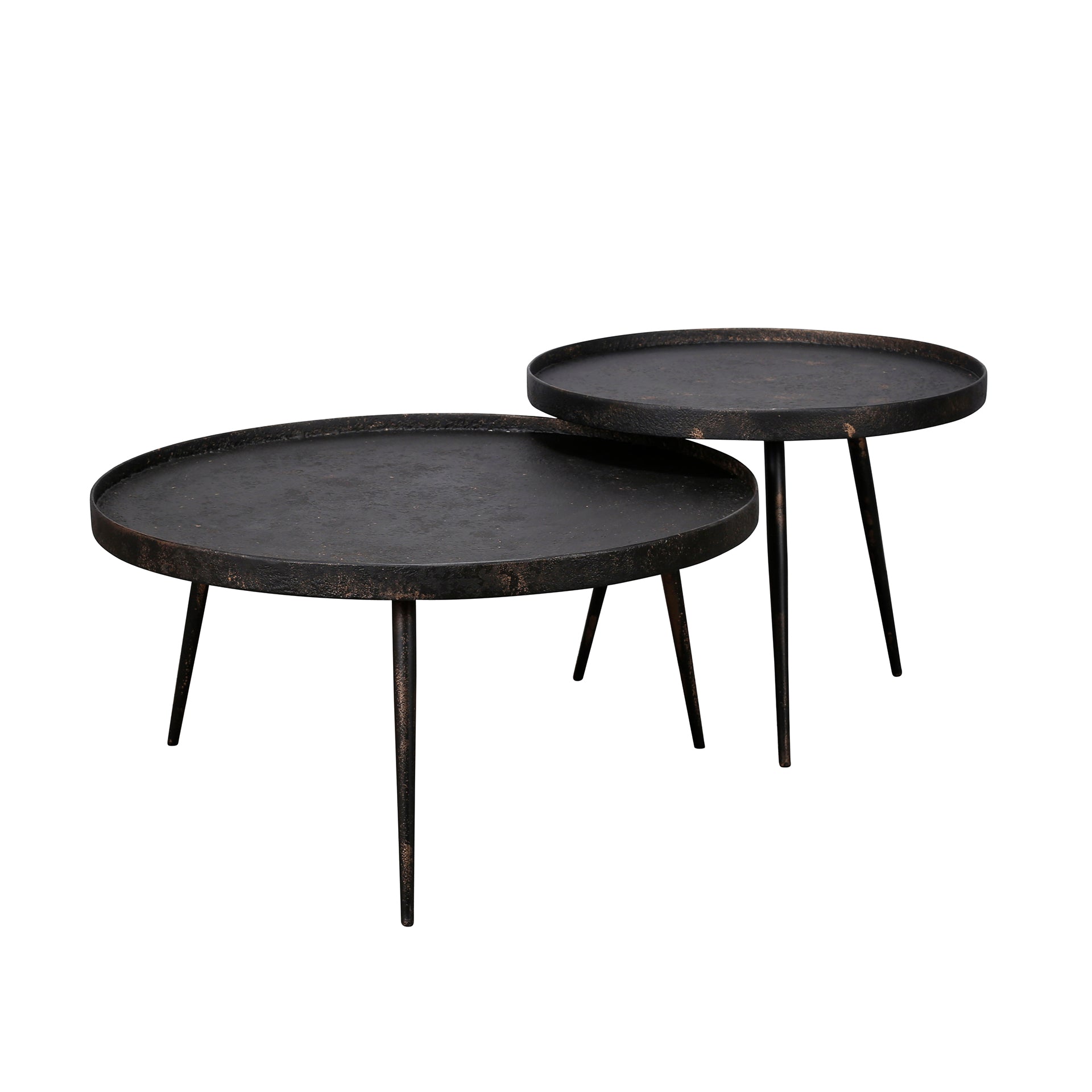 Salontafel Metallic rond set van 2 / Grijs – afbeelding 7