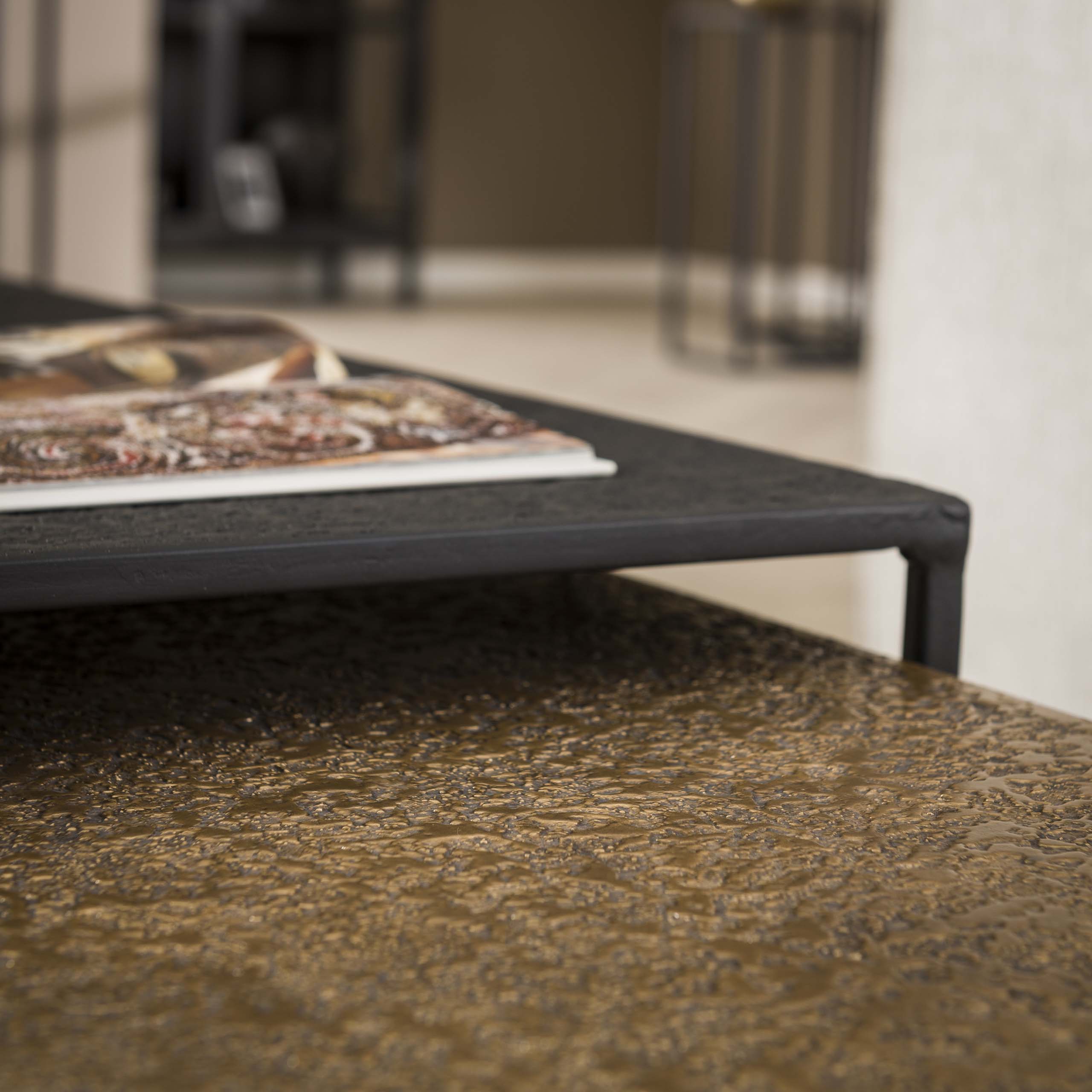 Salontafel Metallic rechthoekig set van 2 / Grijs – afbeelding 4