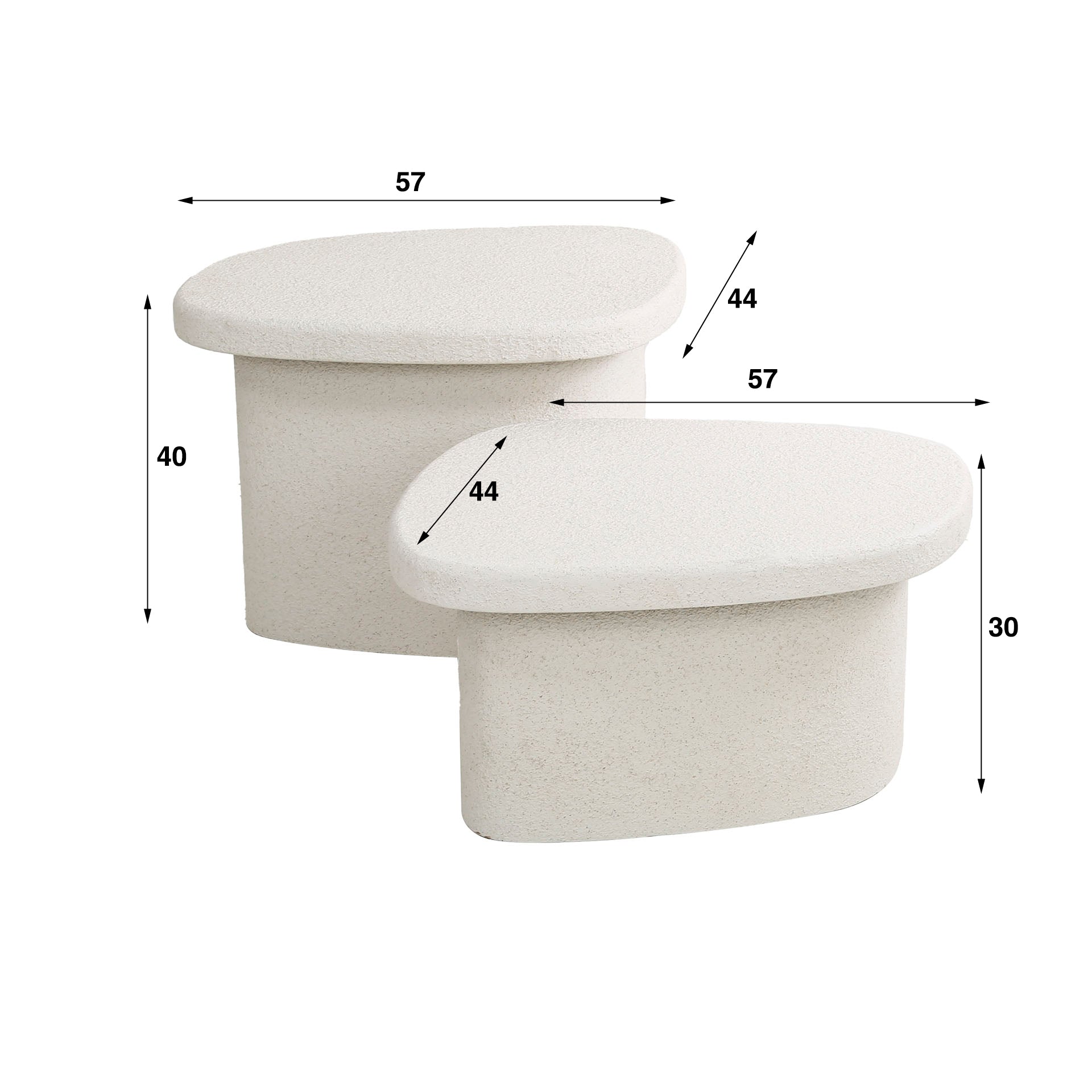 Salontafel Stone organisch set van 2 / Marmer composiet – afbeelding 7