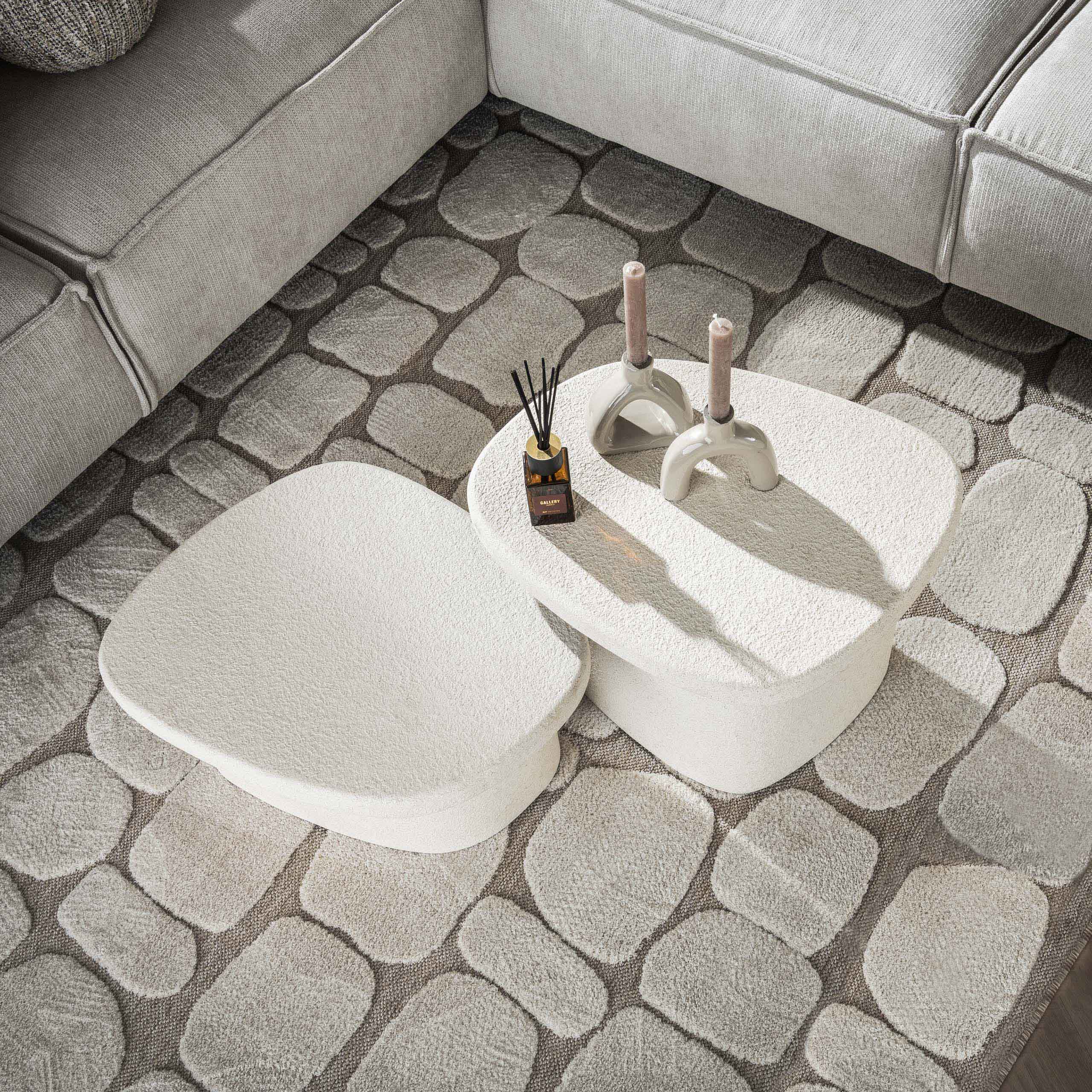 Salontafel Stone organisch set van 2 / Marmer composiet – afbeelding 2