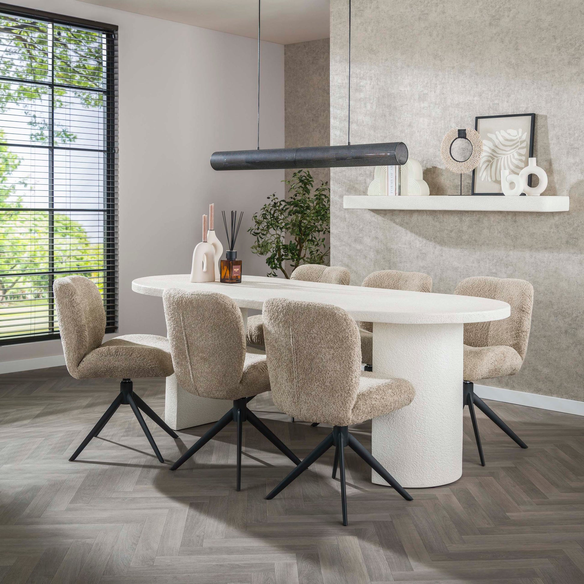 Eettafel Arch Stone plat ovaal 215cm / Marmer composiet – afbeelding 1