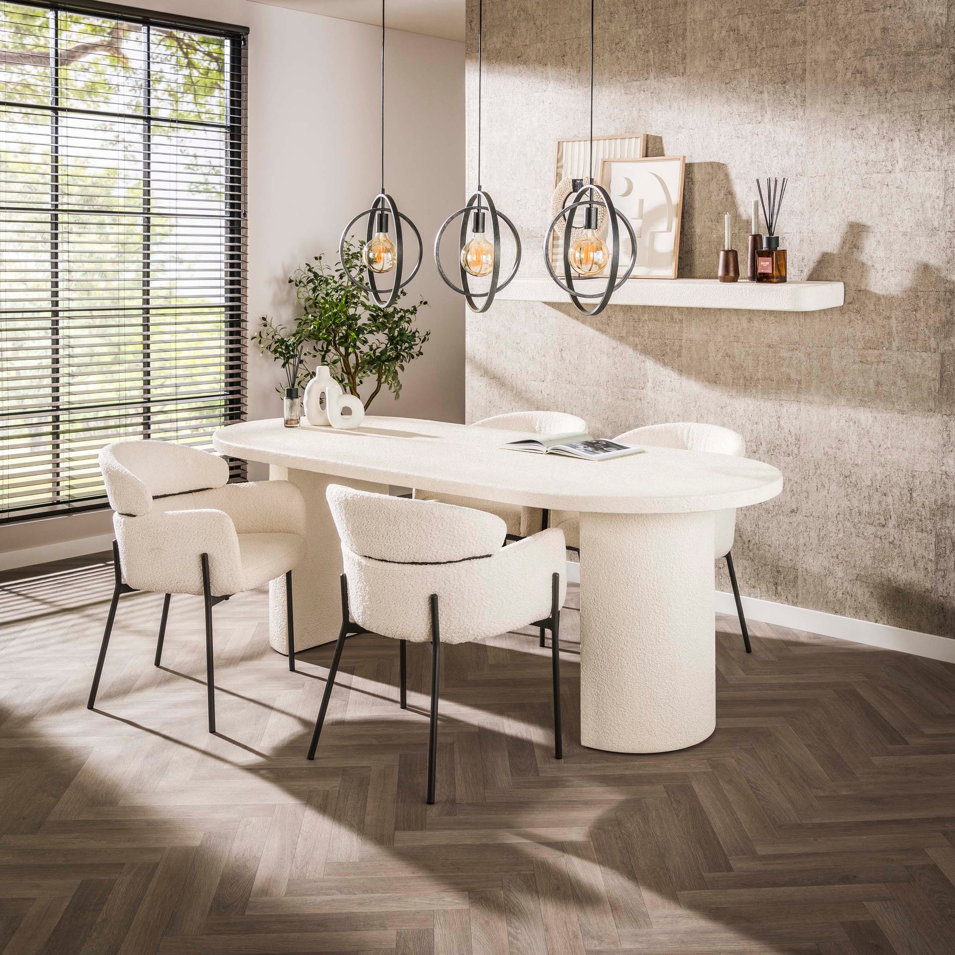 Eettafel Arch Stone plat ovaal 215cm / Marmer composiet – afbeelding 2