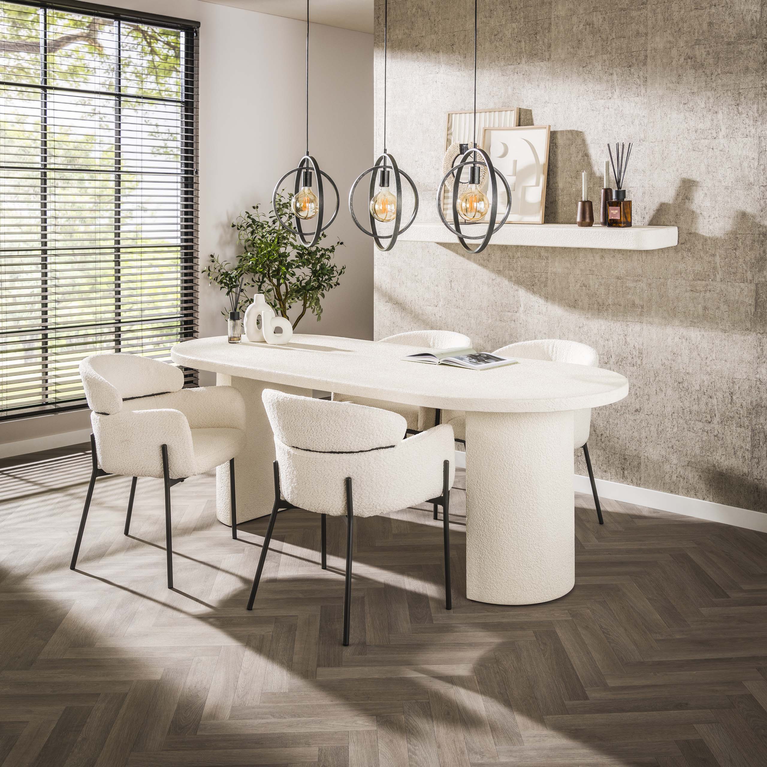 Eettafel Arch Stone plat ovaal 215cm / Marmer composiet – afbeelding 2