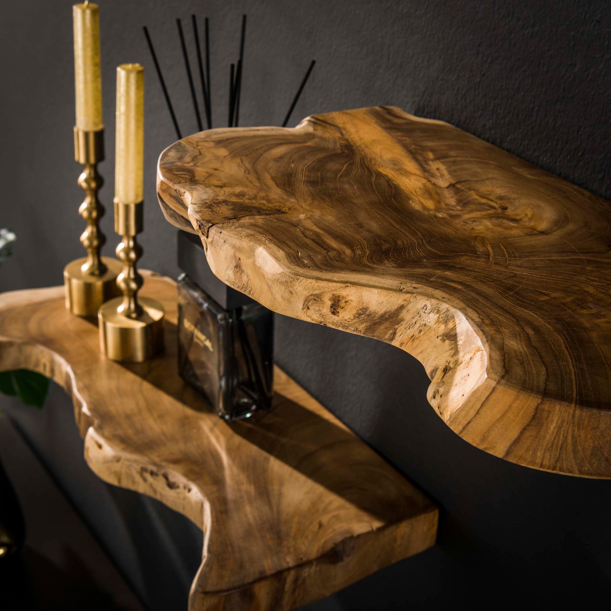Wandschap Natural Line set van 3 / Massief teak – afbeelding 2