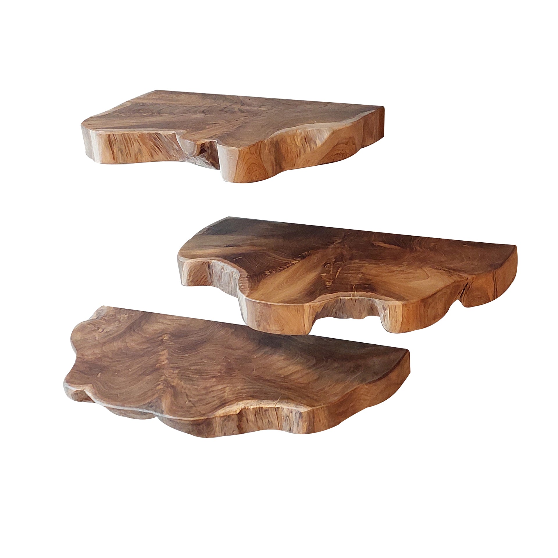 Wandschap Natural Line set van 3 / Massief teak – afbeelding 4