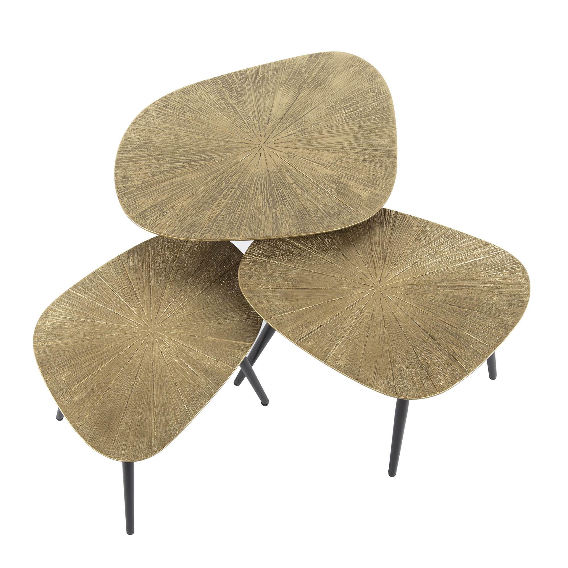 Salontafel Ray vierhoekig set van 3 / Ray antiek goud – afbeelding 6