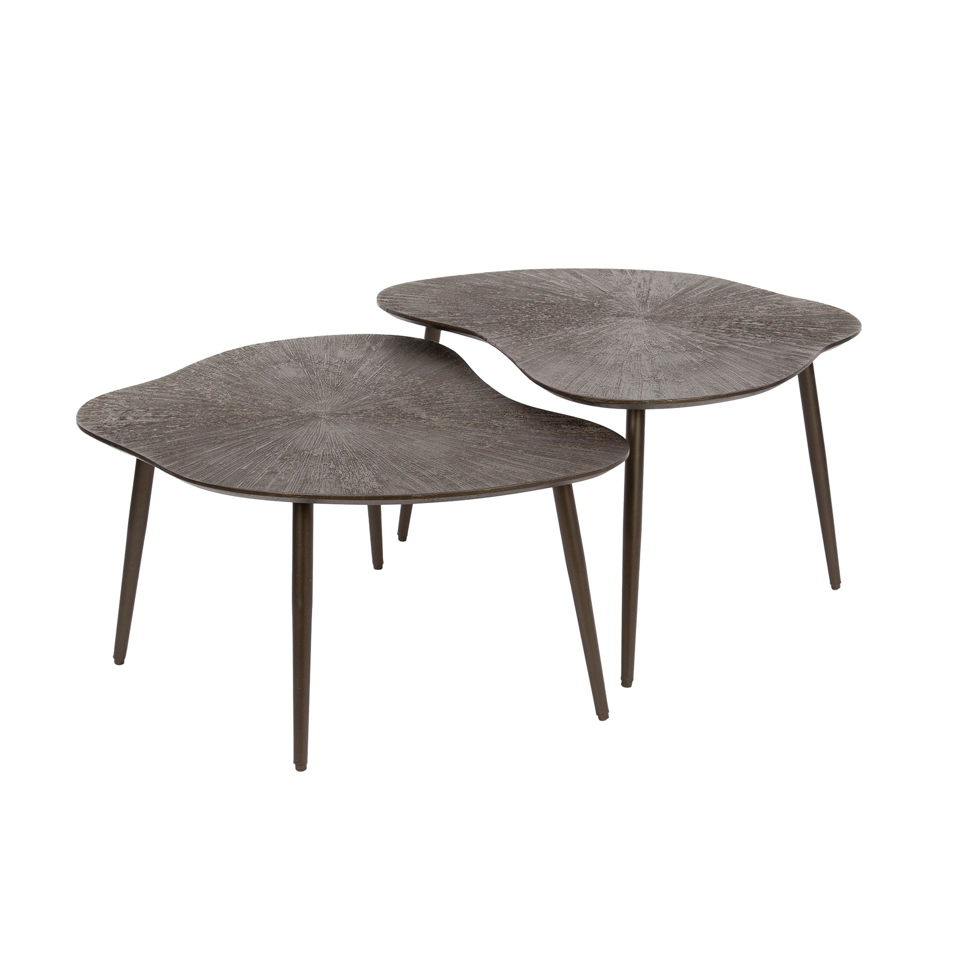 Salontafel Brown Ray organisch set van 2 / Donkerbruin brons – afbeelding 4