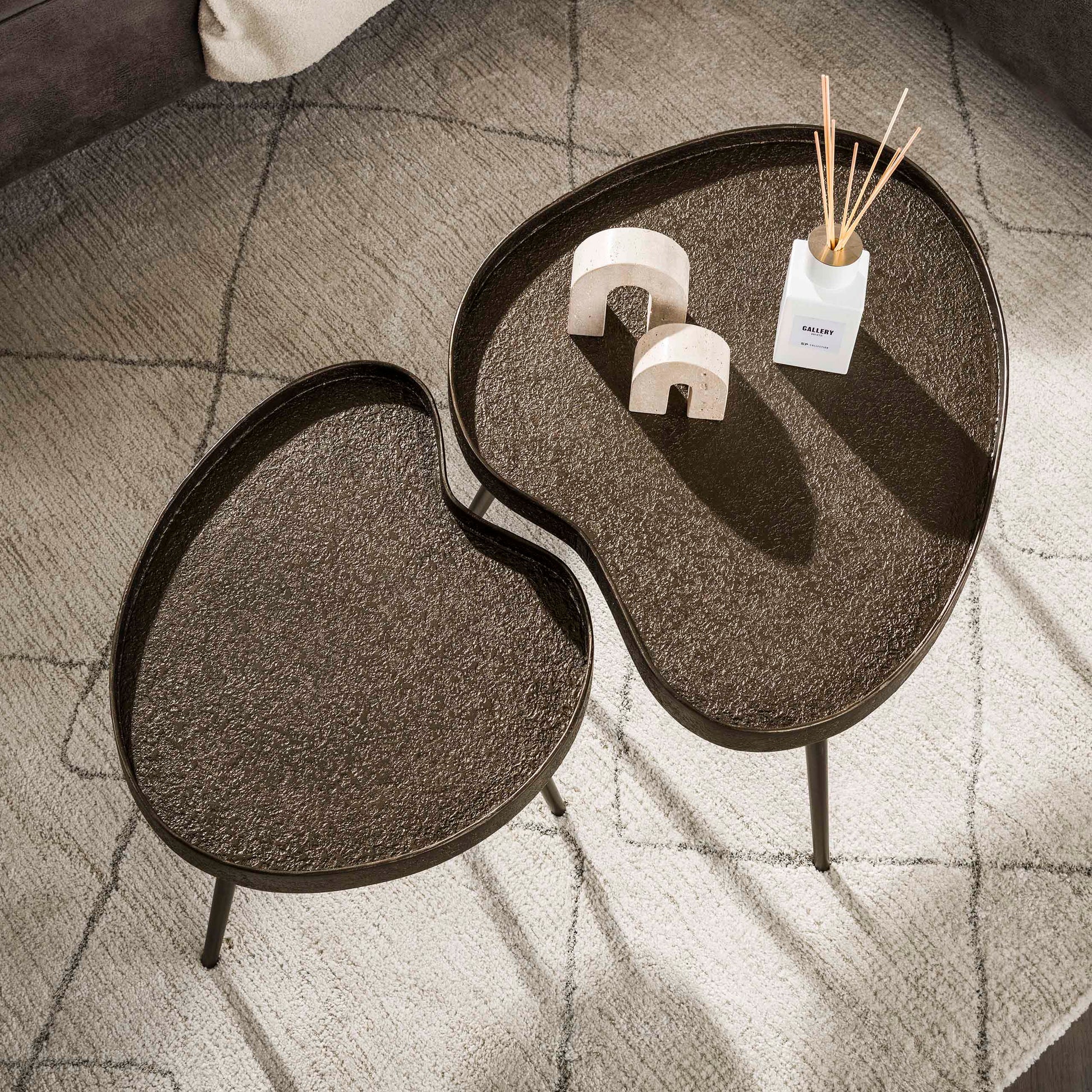 Salontafel niervormig set van 2 / Brons liquid metal – afbeelding 2