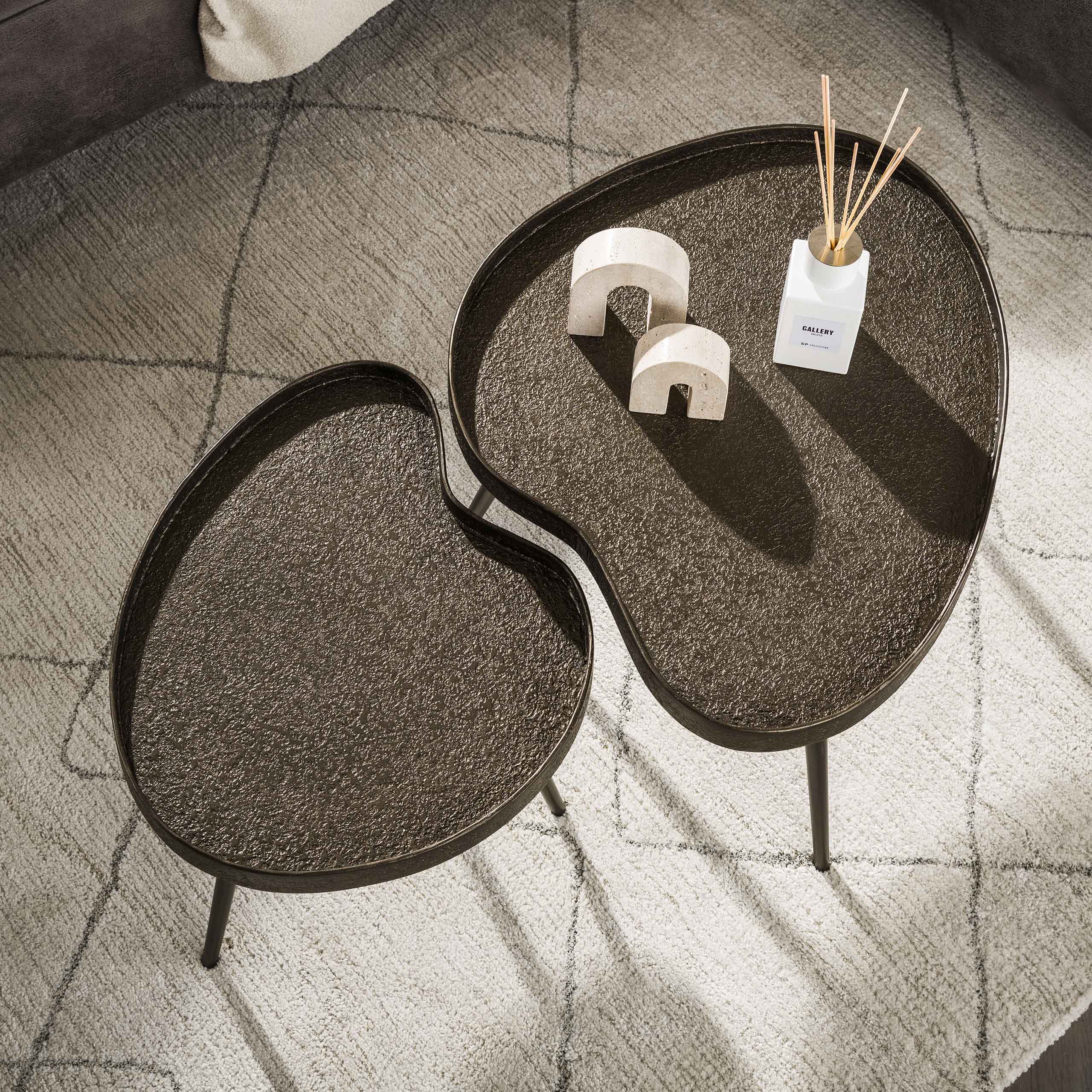 Salontafel niervormig set van 2 / Brons liquid metal – afbeelding 2