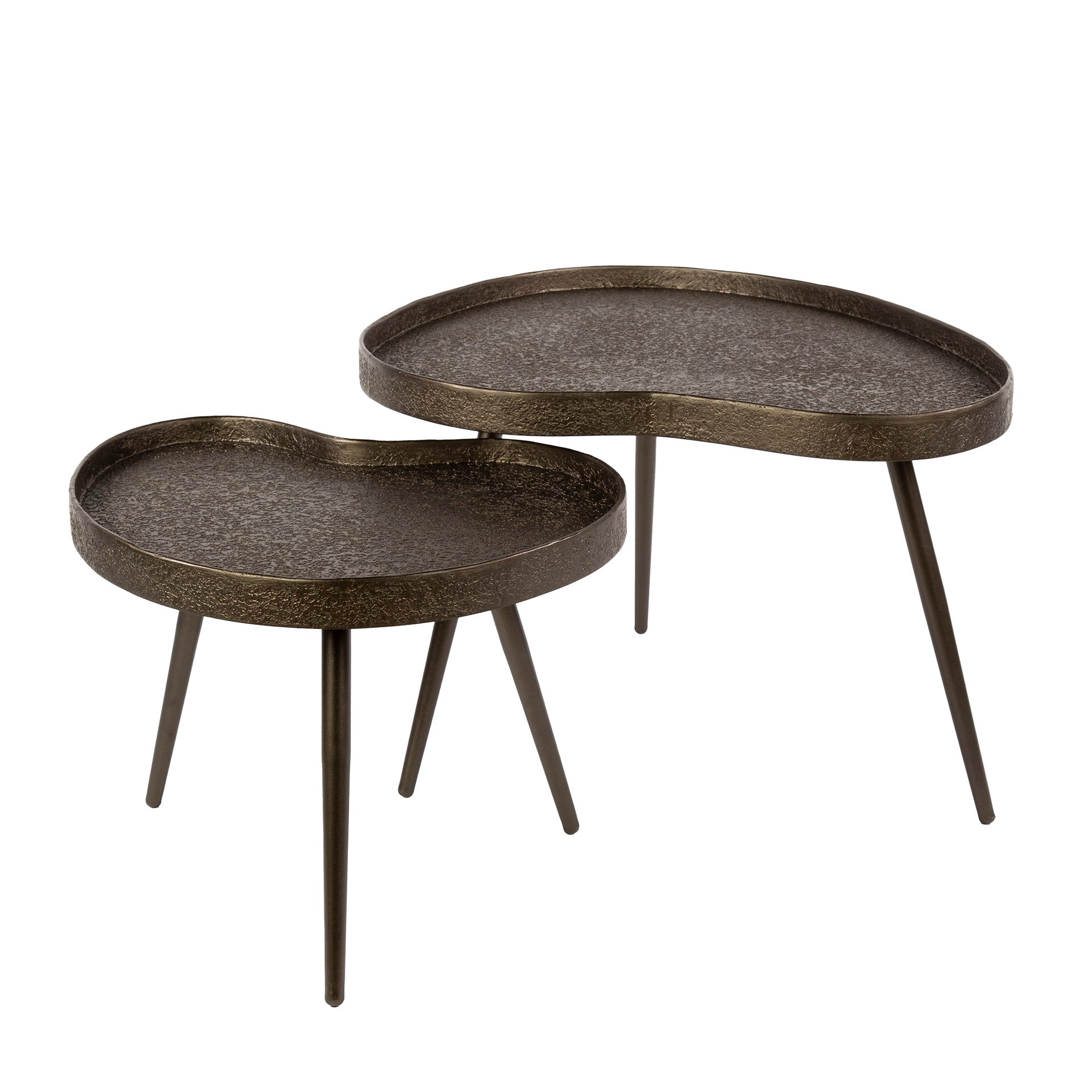 Salontafel niervormig set van 2 / Brons liquid metal – afbeelding 4