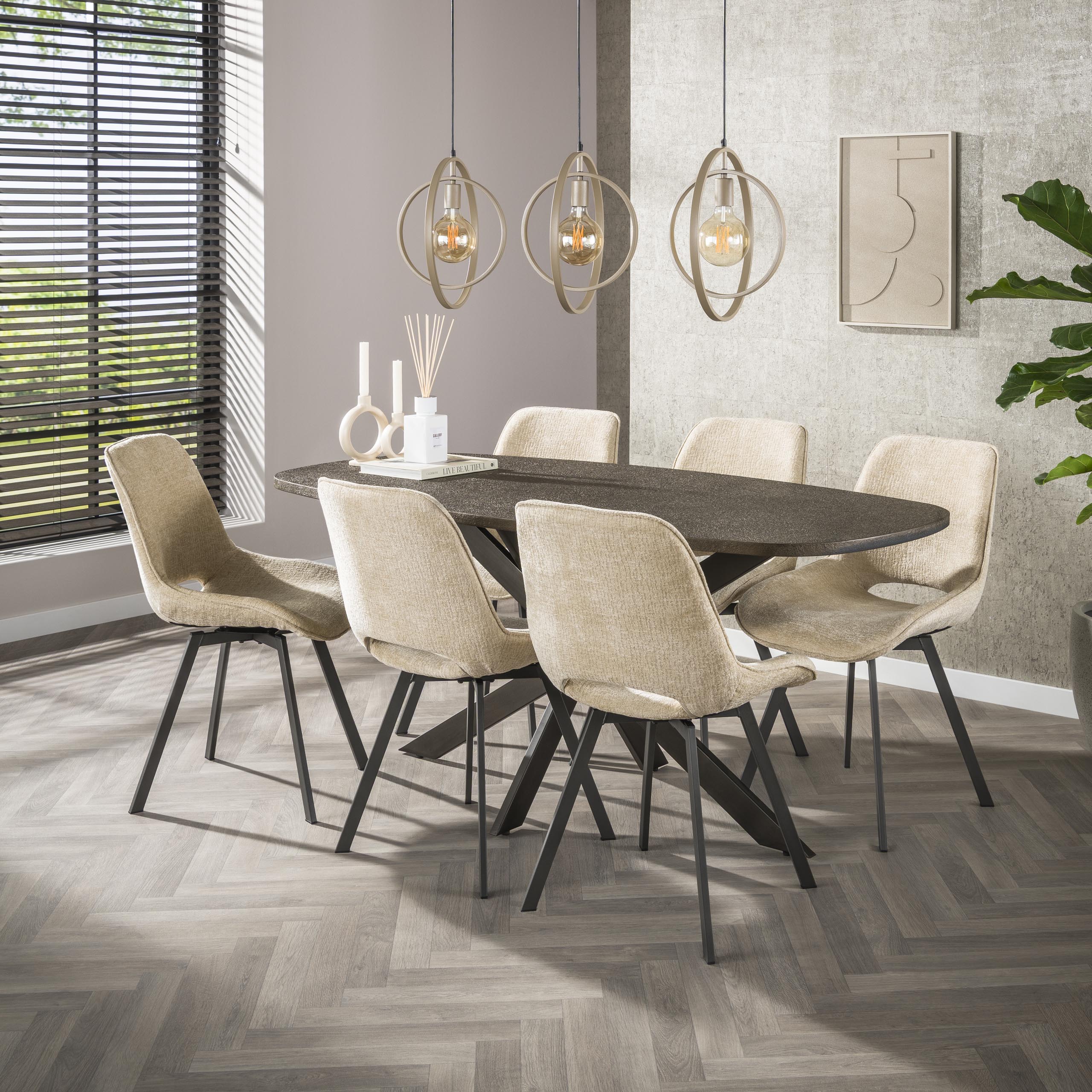 Eettafel Bronvik deens ovaal 180cm / Brons liquid metal – afbeelding 1