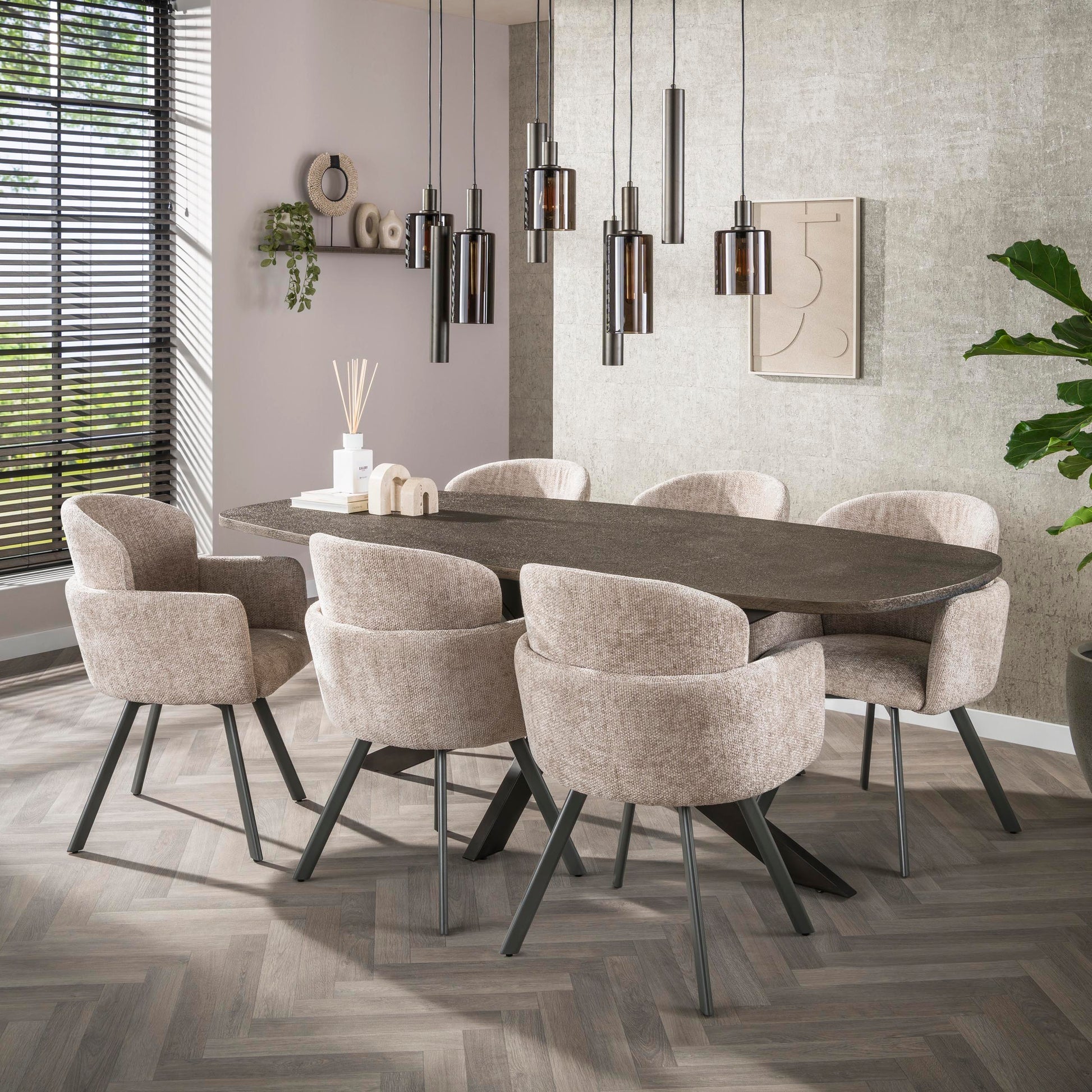 Eettafel Bronvik deens ovaal 215 cm / Brons liquid metal – afbeelding 1