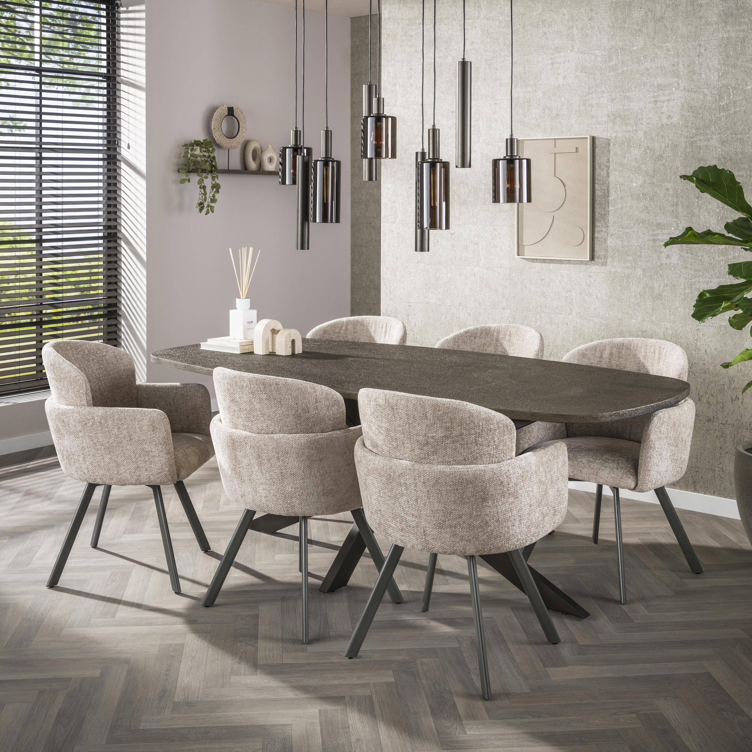 Eettafel Bronvik deens ovaal 215 cm / Brons liquid metal – afbeelding 1