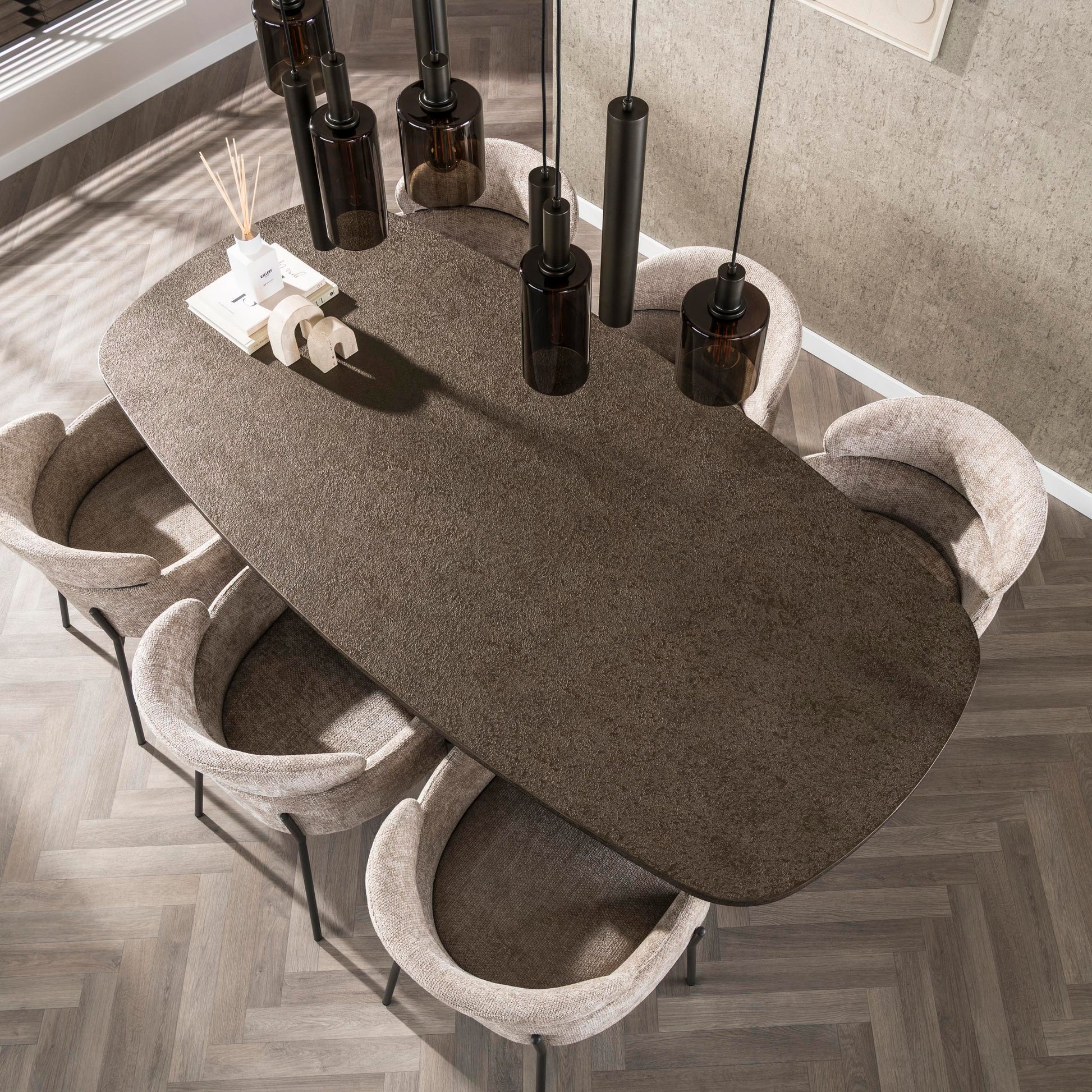 Eettafel Bronvik deens ovaal 215 cm / Brons liquid metal – afbeelding 2