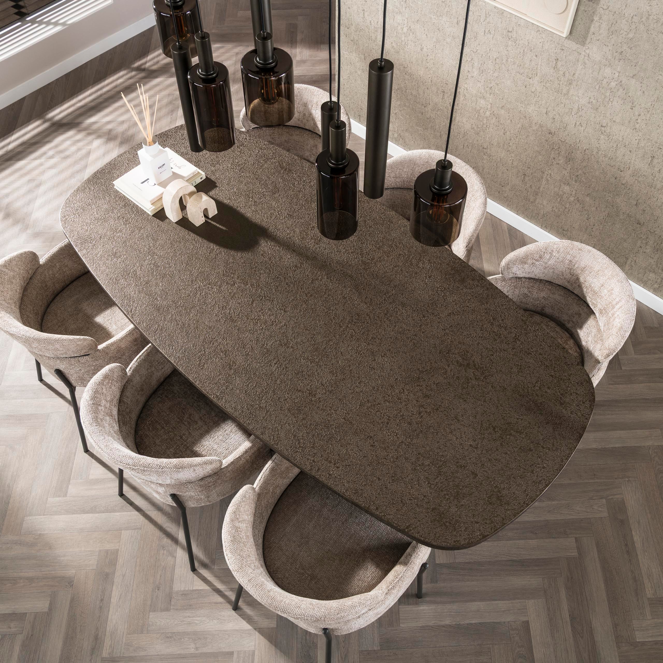 Eettafel Bronvik deens ovaal 215 cm / Brons liquid metal – afbeelding 2