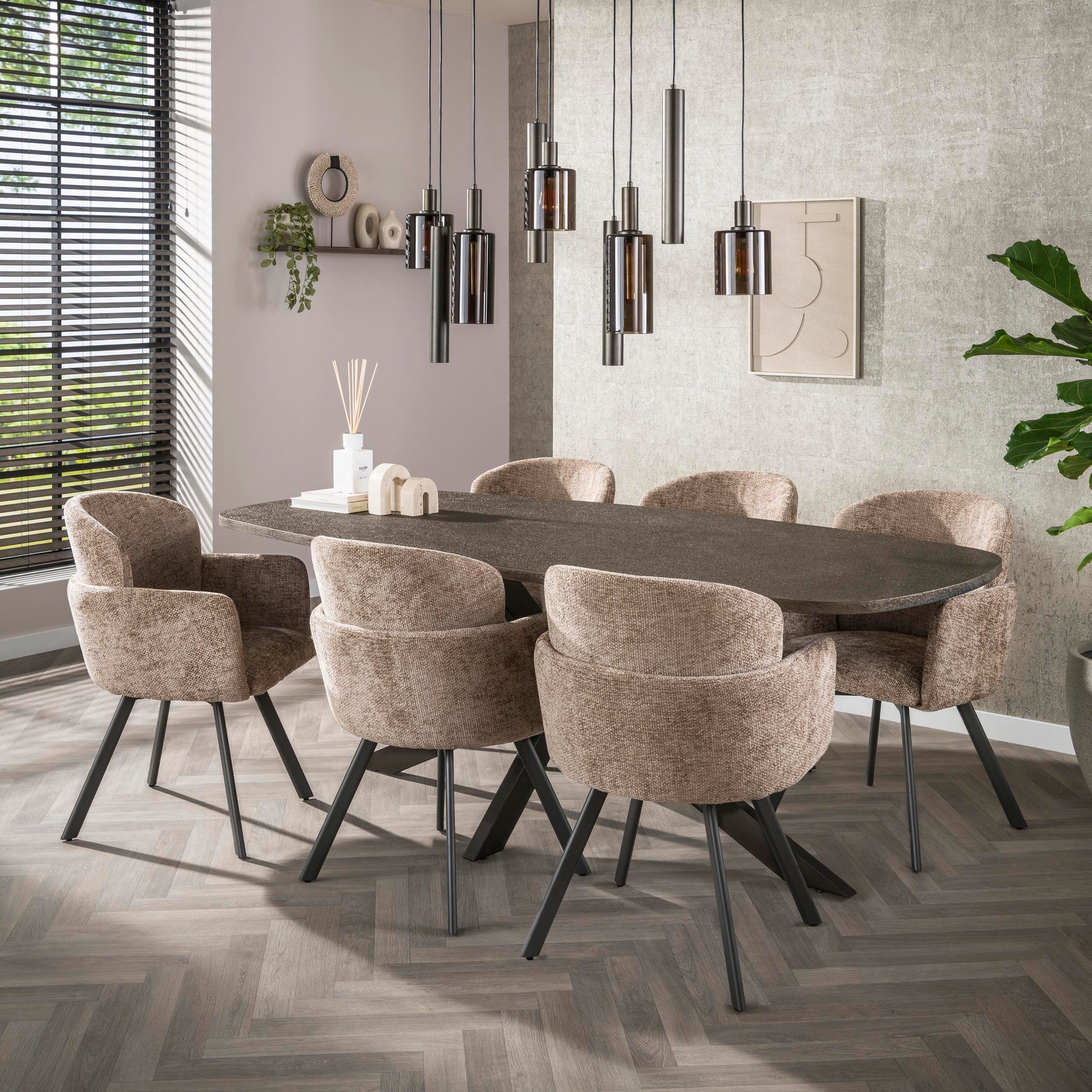 Eettafel Bronvik deens ovaal 215 cm / Brons liquid metal – afbeelding 3