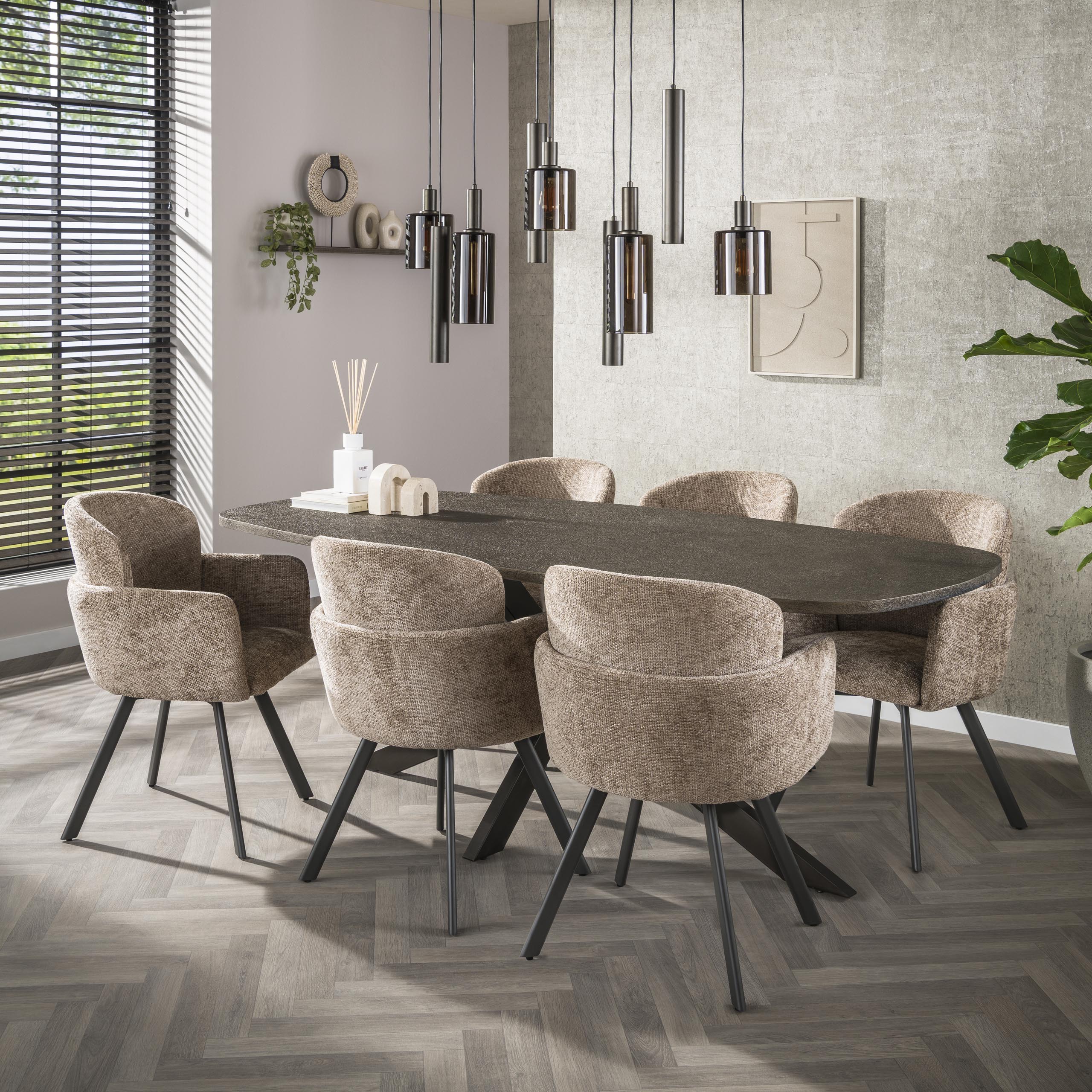 Eettafel Bronvik deens ovaal 215 cm / Brons liquid metal – afbeelding 3