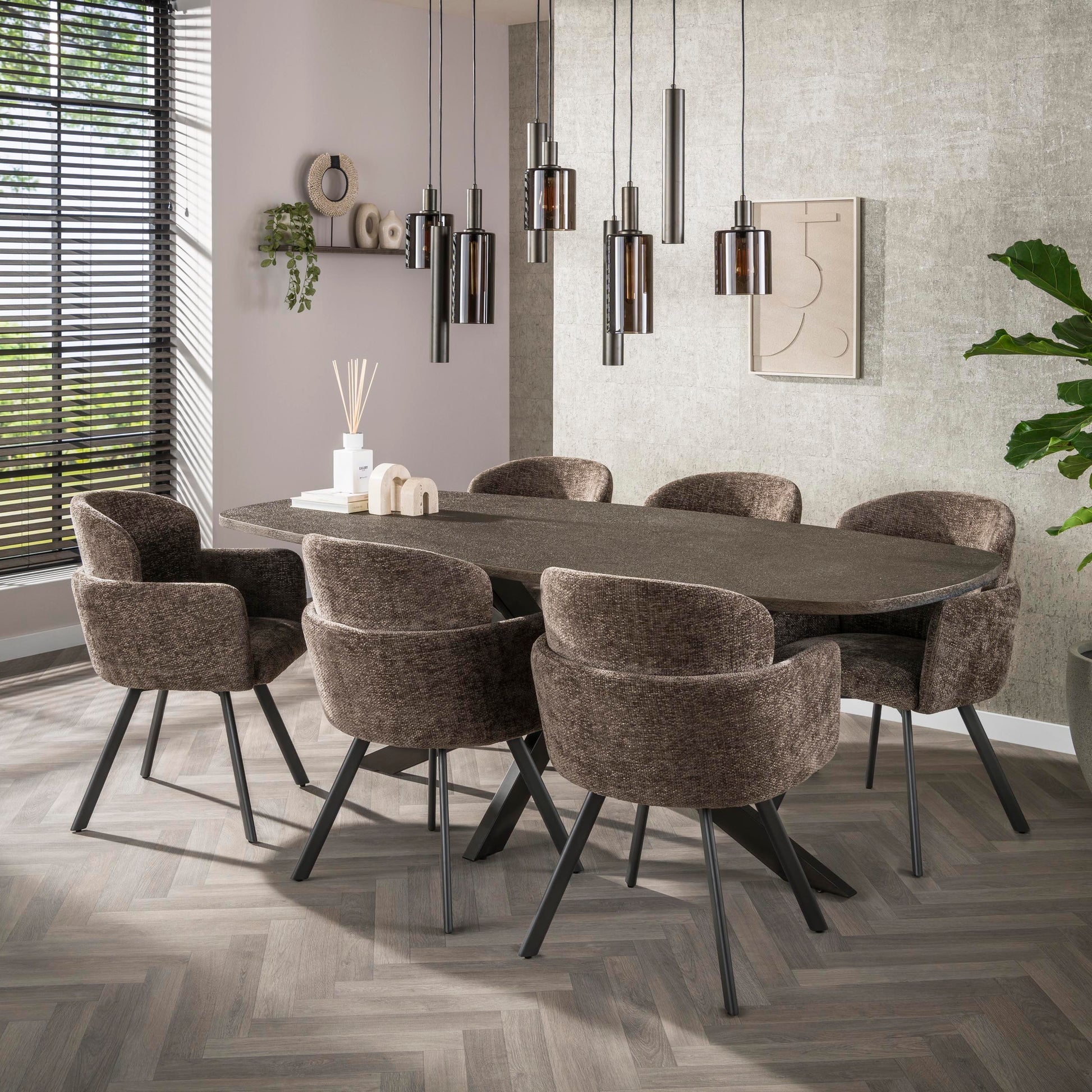 Eettafel Bronvik deens ovaal 215 cm / Brons liquid metal – afbeelding 4