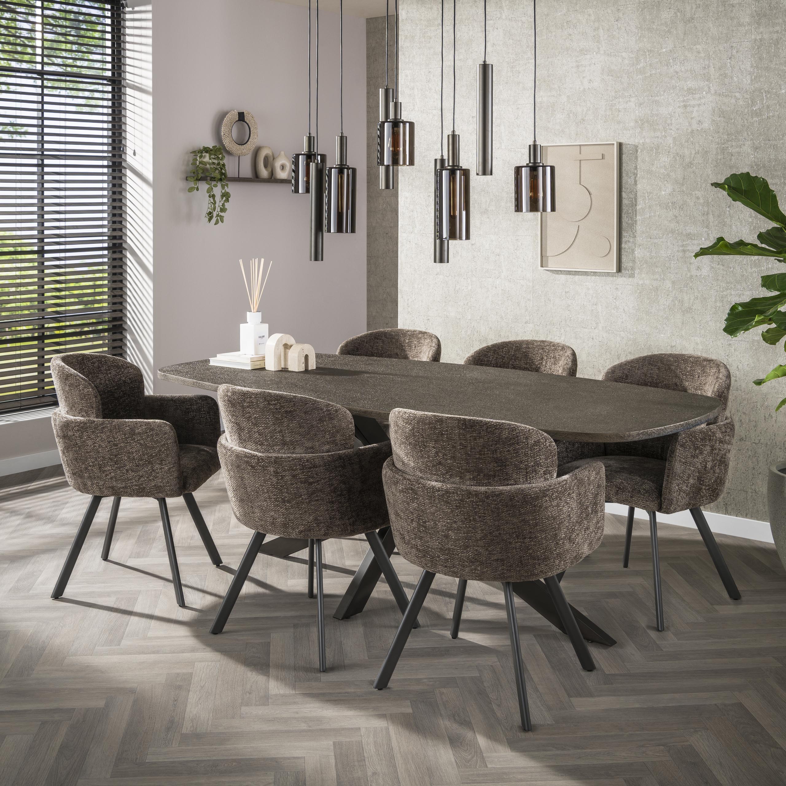 Eettafel Bronvik deens ovaal 215 cm / Brons liquid metal – afbeelding 4