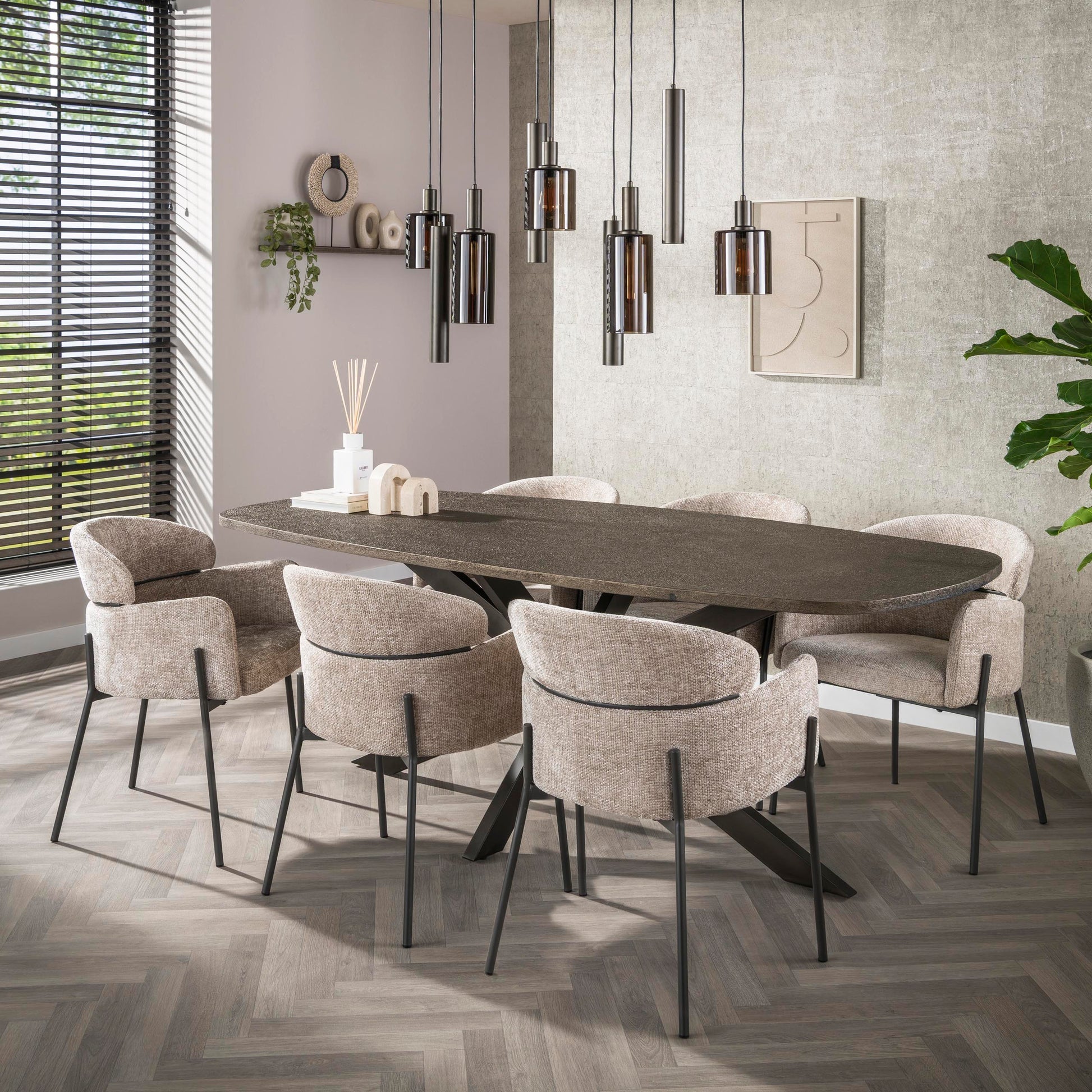 Eettafel Bronvik deens ovaal 215 cm / Brons liquid metal – afbeelding 5
