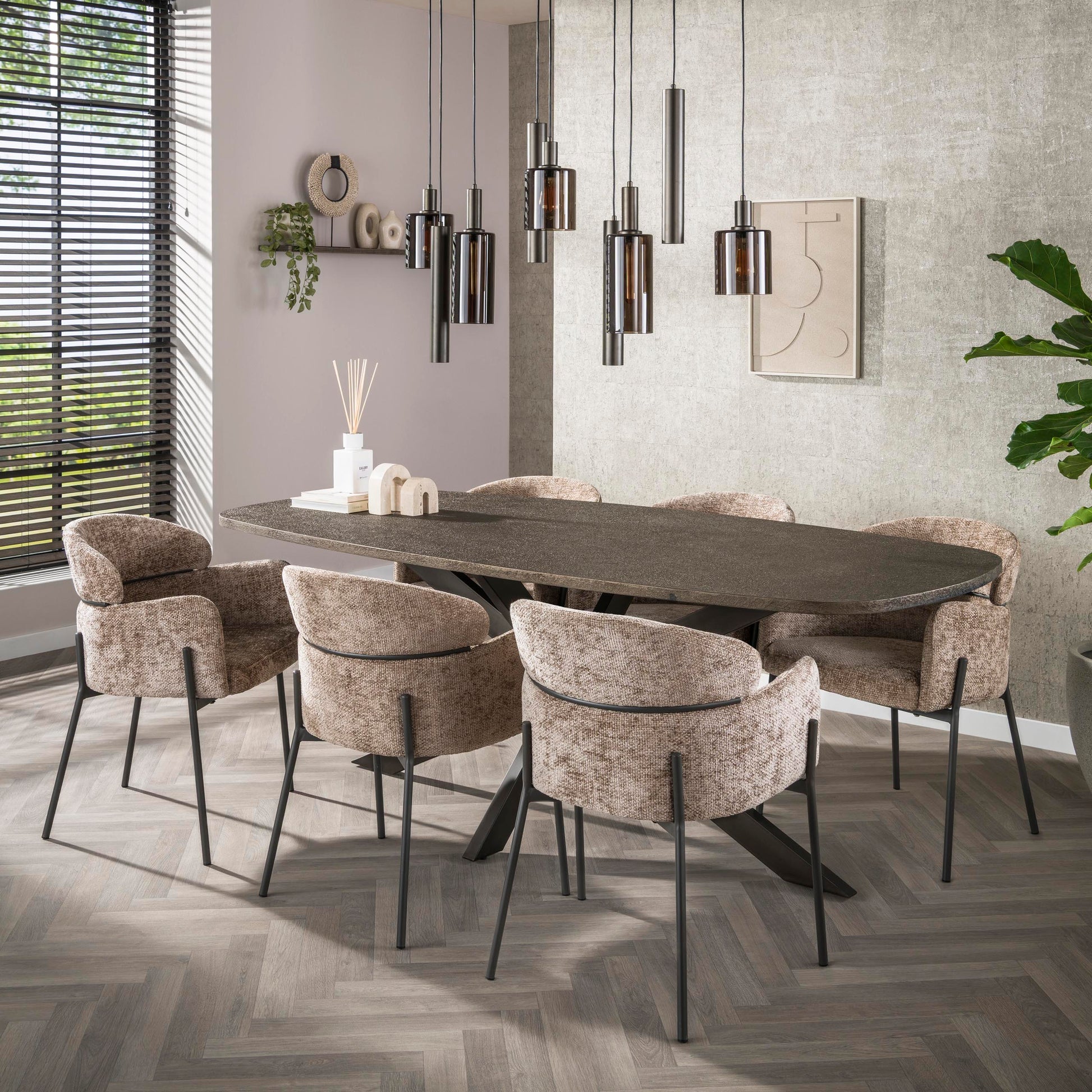 Eettafel Bronvik deens ovaal 215 cm / Brons liquid metal – afbeelding 6