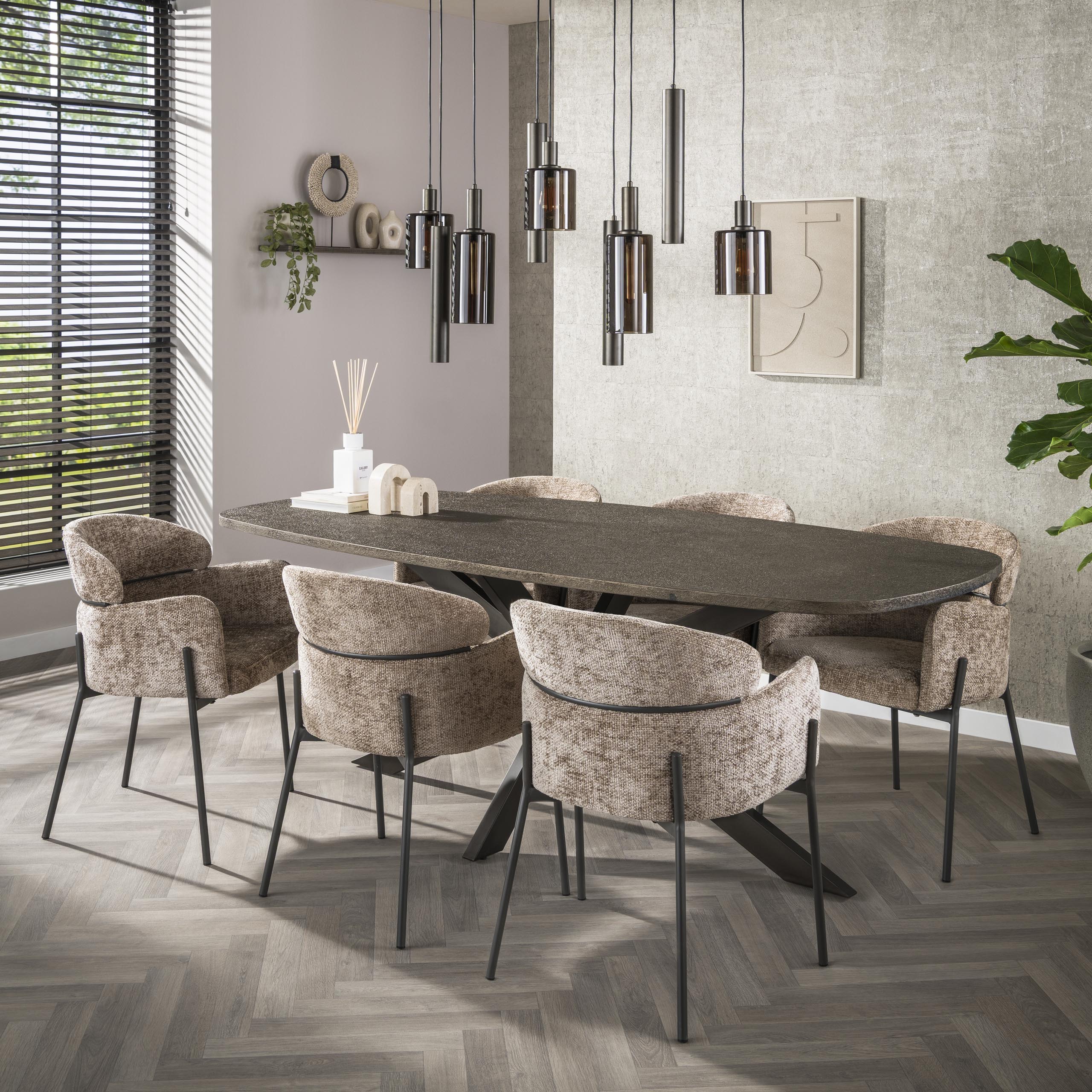 Eettafel Bronvik deens ovaal 215 cm / Brons liquid metal – afbeelding 6
