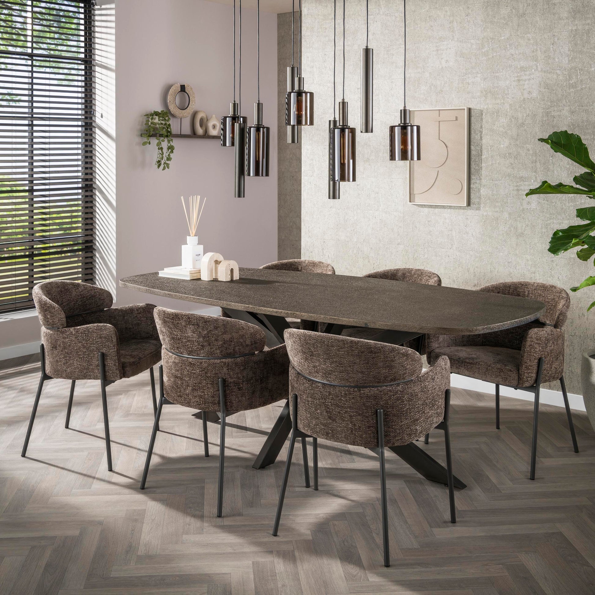 Eettafel Bronvik deens ovaal 215 cm / Brons liquid metal – afbeelding 7