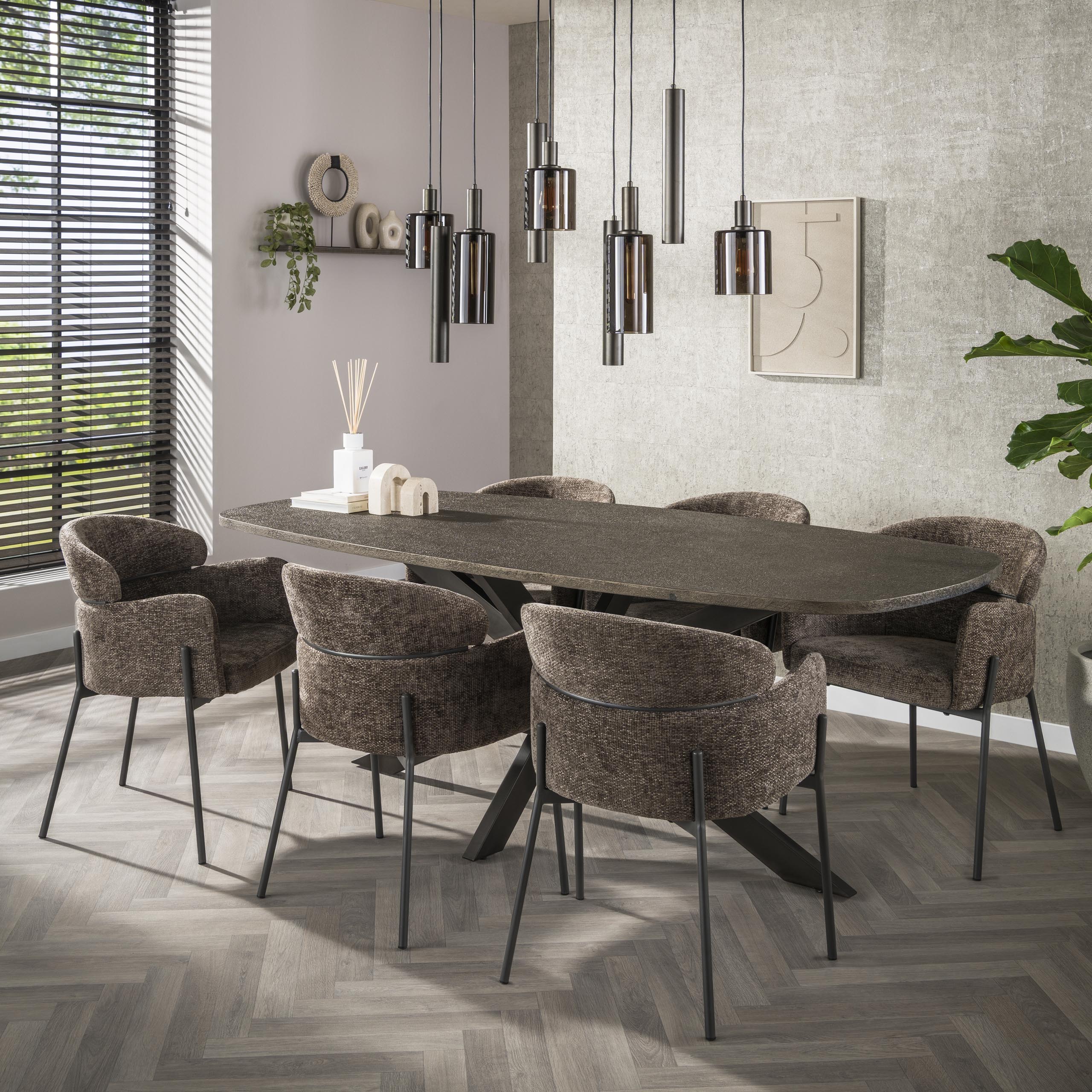 Eettafel Bronvik deens ovaal 215 cm / Brons liquid metal – afbeelding 7