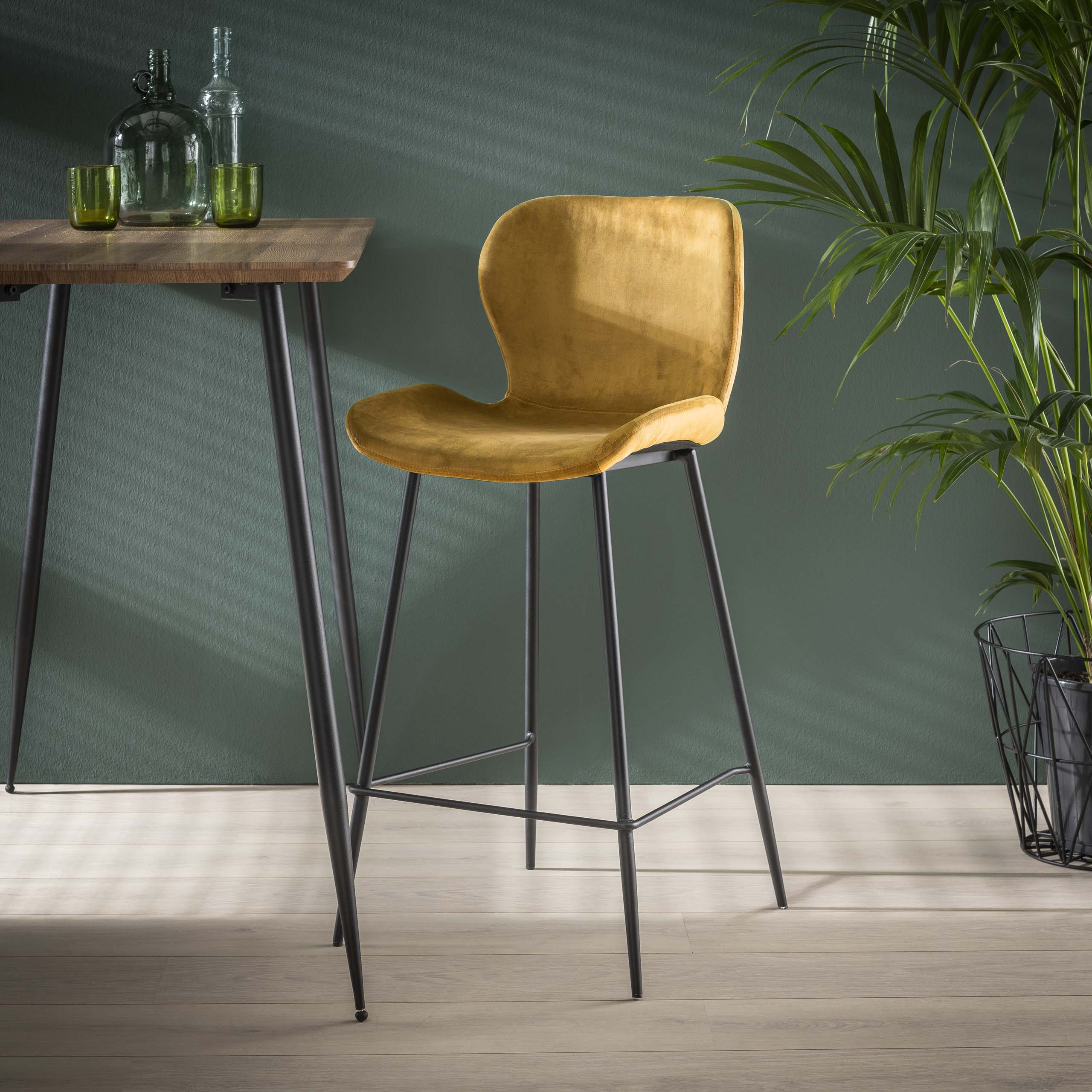 Barstoel Rondea verpakt per 4 / Velours goud – afbeelding 1