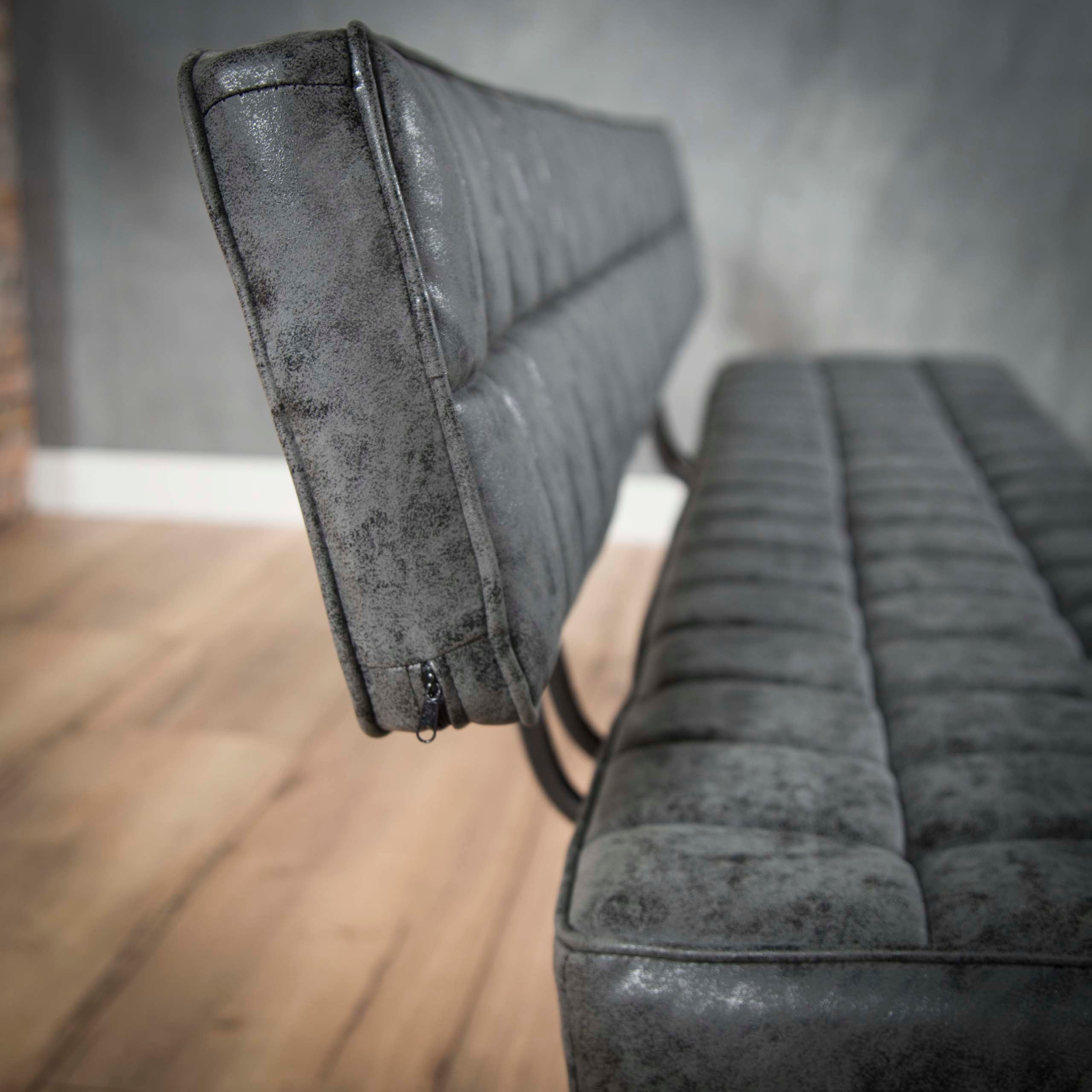 Eetkamerbank 180cm / Wax PU Zwart – afbeelding 3