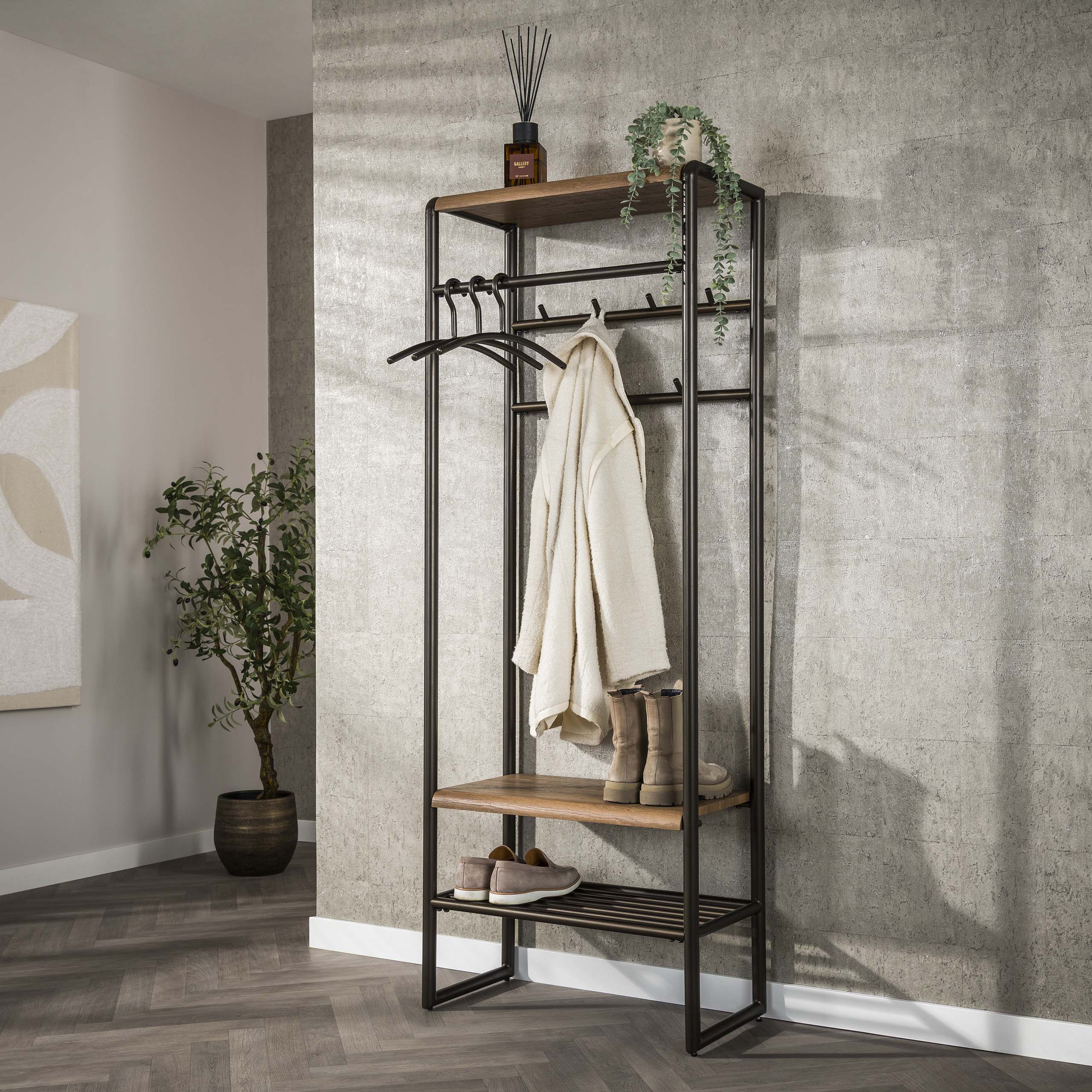 Garderobemeubel Luno 70cm / Drift brown – afbeelding 1