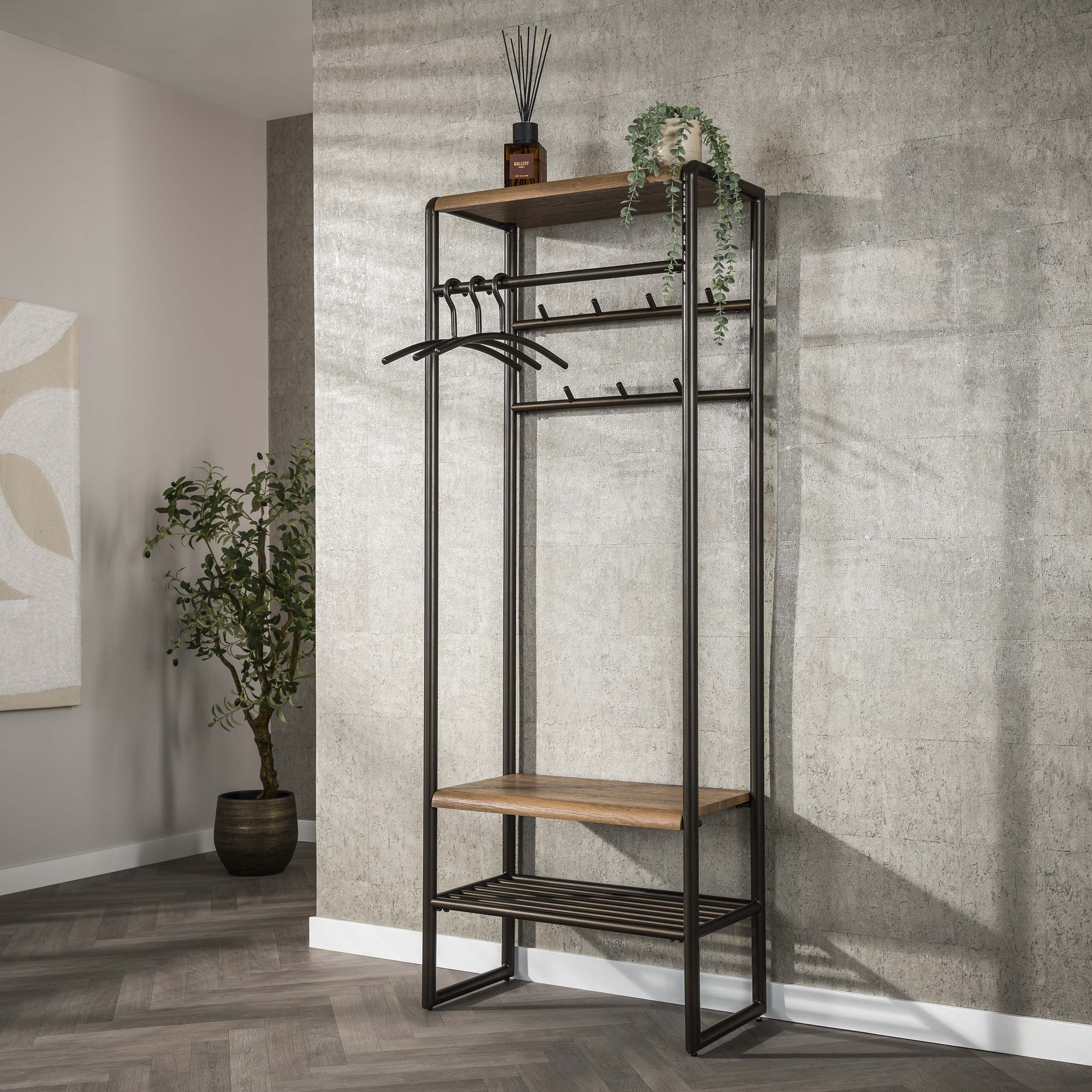 Garderobemeubel Luno 70cm / Drift brown – afbeelding 2