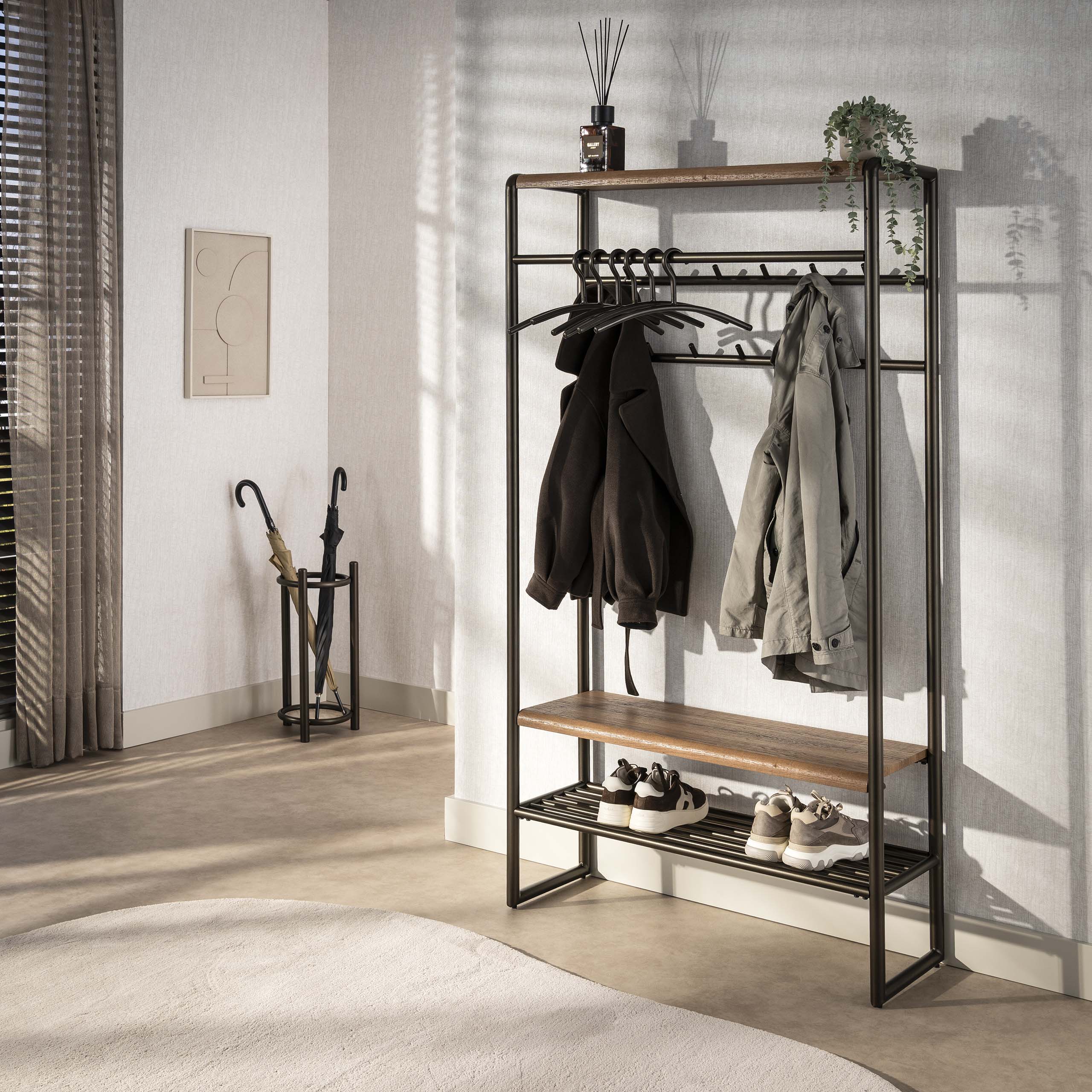Garderobemeubel Luno 100cm / Drift brown – afbeelding 1